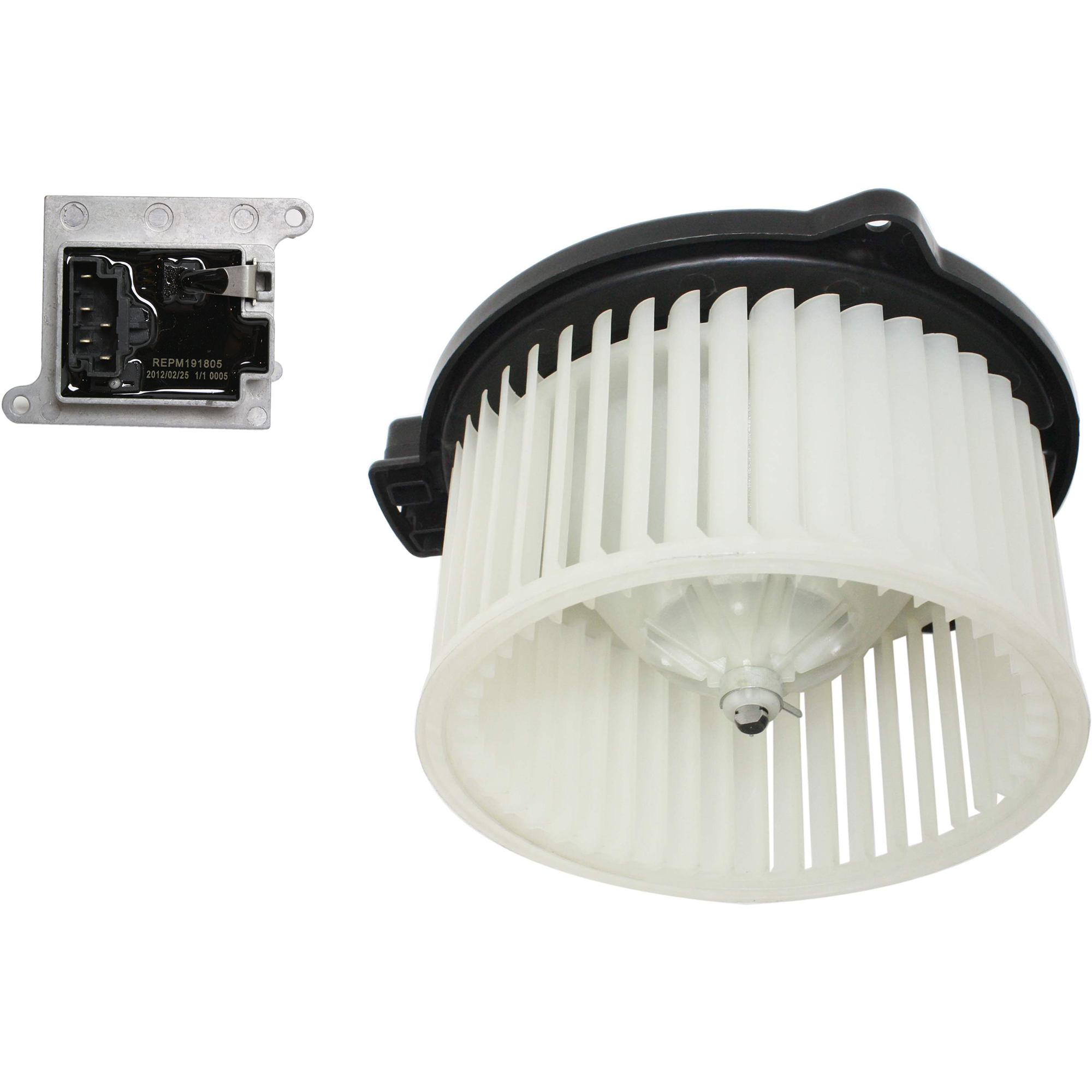 AM ML320 ML55 AMG 00-03 BLOWER MOTOR Assembly 2 pc kit w Blower Motor Resistor SKU KIT 021424-136 Partslink MB3126103 OEM 1638204142-20409-300225-973103