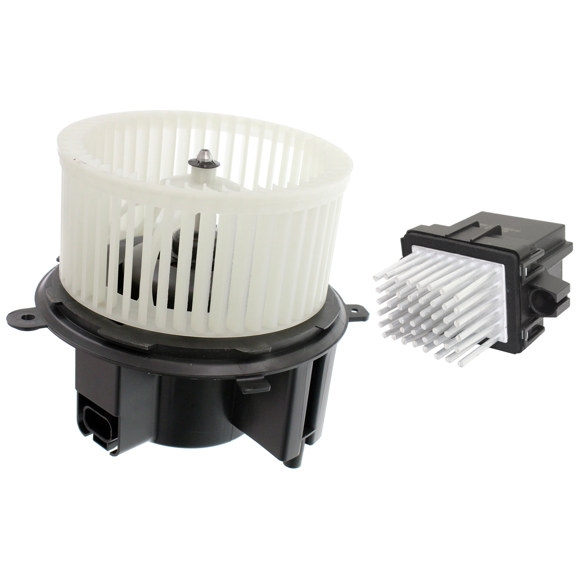AM ACADIA 07-12 ENCLAVE 08-12 TRAVERSE 09-12 BLOWER MOTOR Front Assembly 2 pc kit w Blower Motor Resistor SKU KIT 021424-15 Partslink GM3126142 OEM 22961461-20507-20603-37554-973