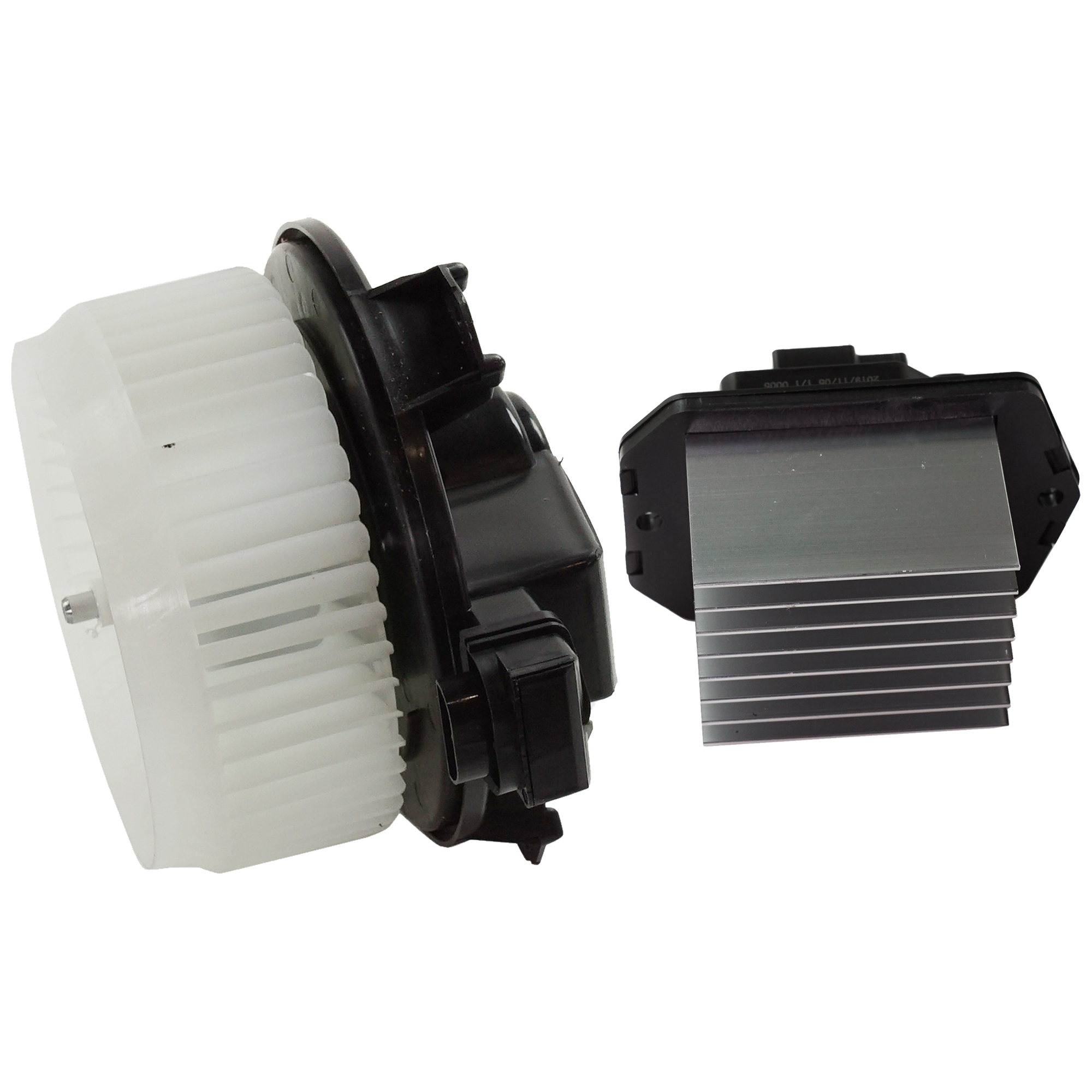 AM CX 9-07-15 BLOWER MOTOR Assembly Front 2 pc kit with Blower Motor Resistor SKU KIT 021424-52 OEM TD1161B10 L20661B15A
