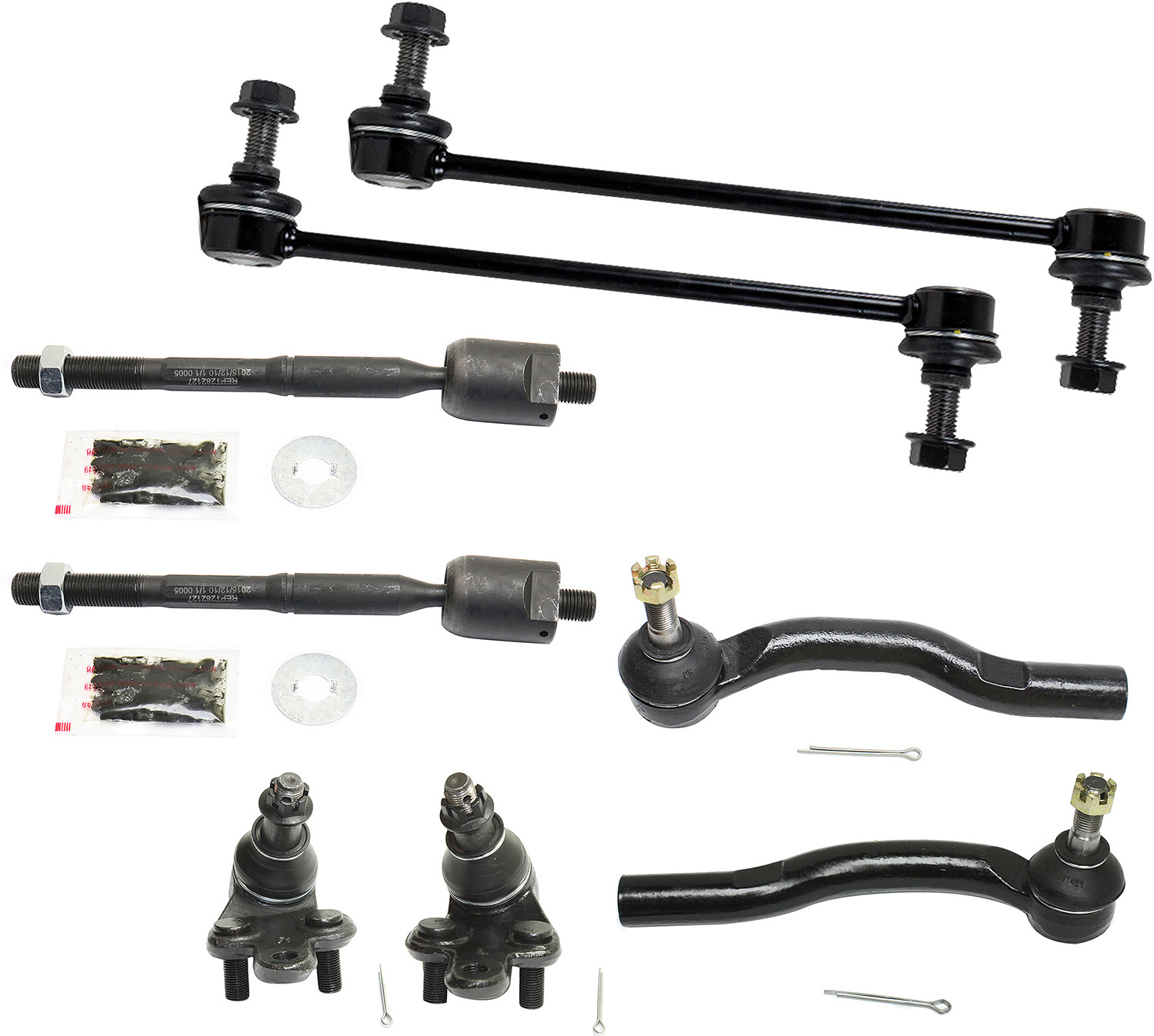AM ES300 CAMRY 02-03 FRONT SUSPENSION KIT RH AND LH 8 pc kit with Ball Joints Sway Bar Links and Tie Rod Ends SKU KIT 021517-20 OEM 104307-1014883-2601570-5051