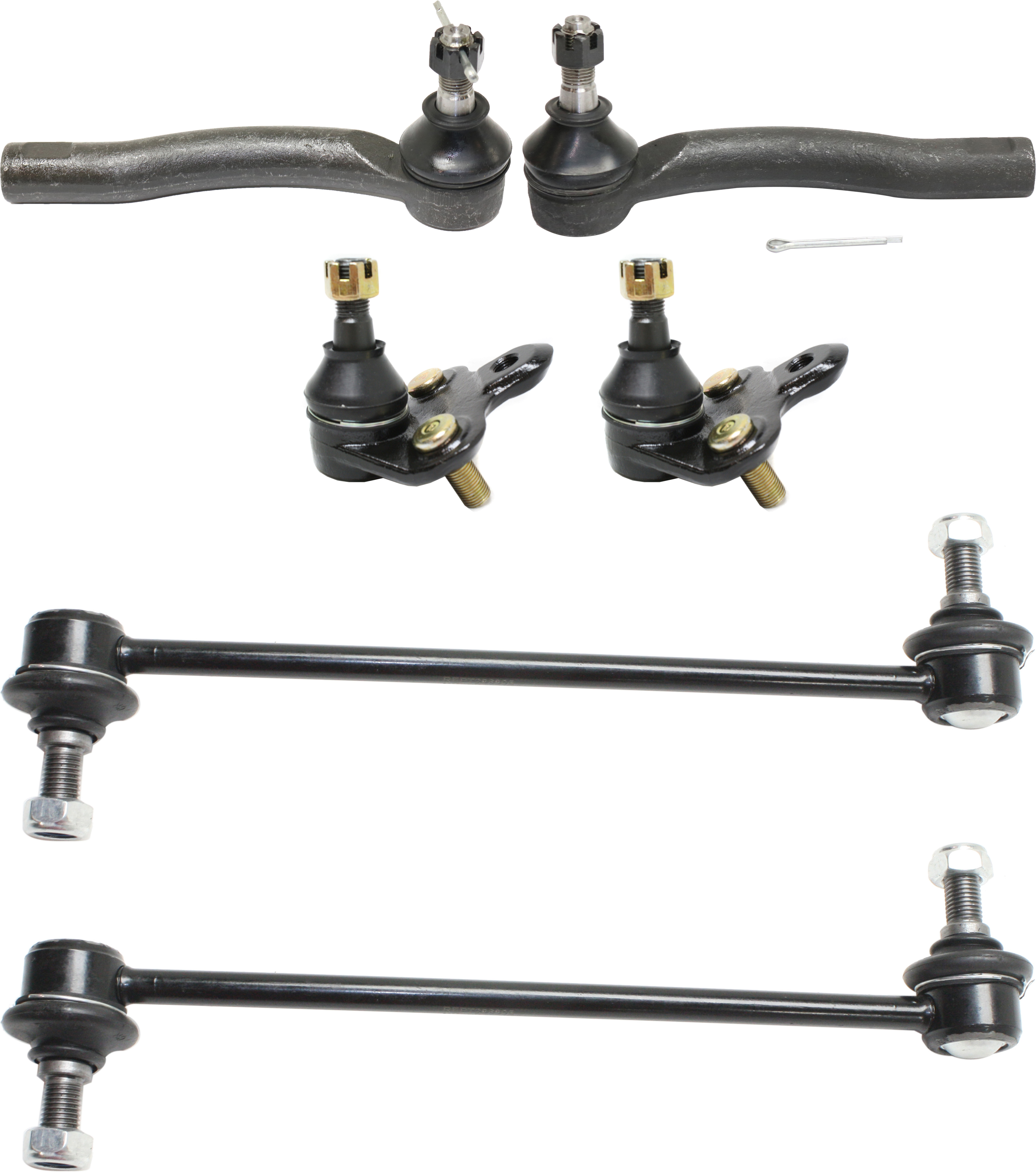 AM COROLLA 03-08 FRONT SUSPENSION KIT 6 pc Kit with Ball Joint Sway Bar Link and Tie Rod End SKU KIT 021517-21 OEM 104289-1014808-1015320-1015777