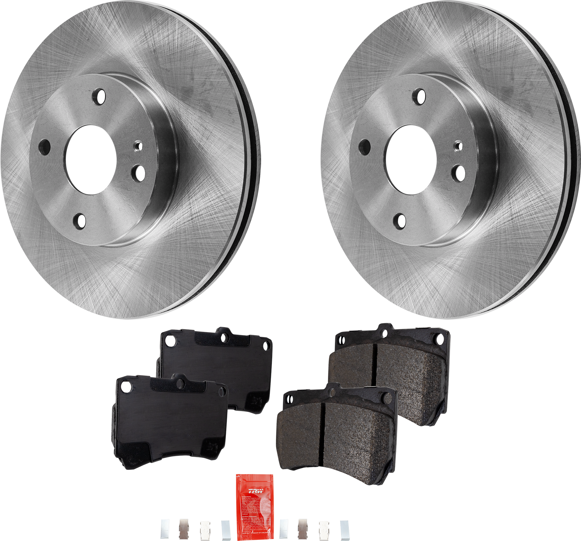 AM PROTEGE 90-94 FRONT BRAKE DISC AND PAD KIT 2 Wheel Set SKU KIT 021623-11 OEM F1CZ1125B F2CZ1125A BB7E3325XA