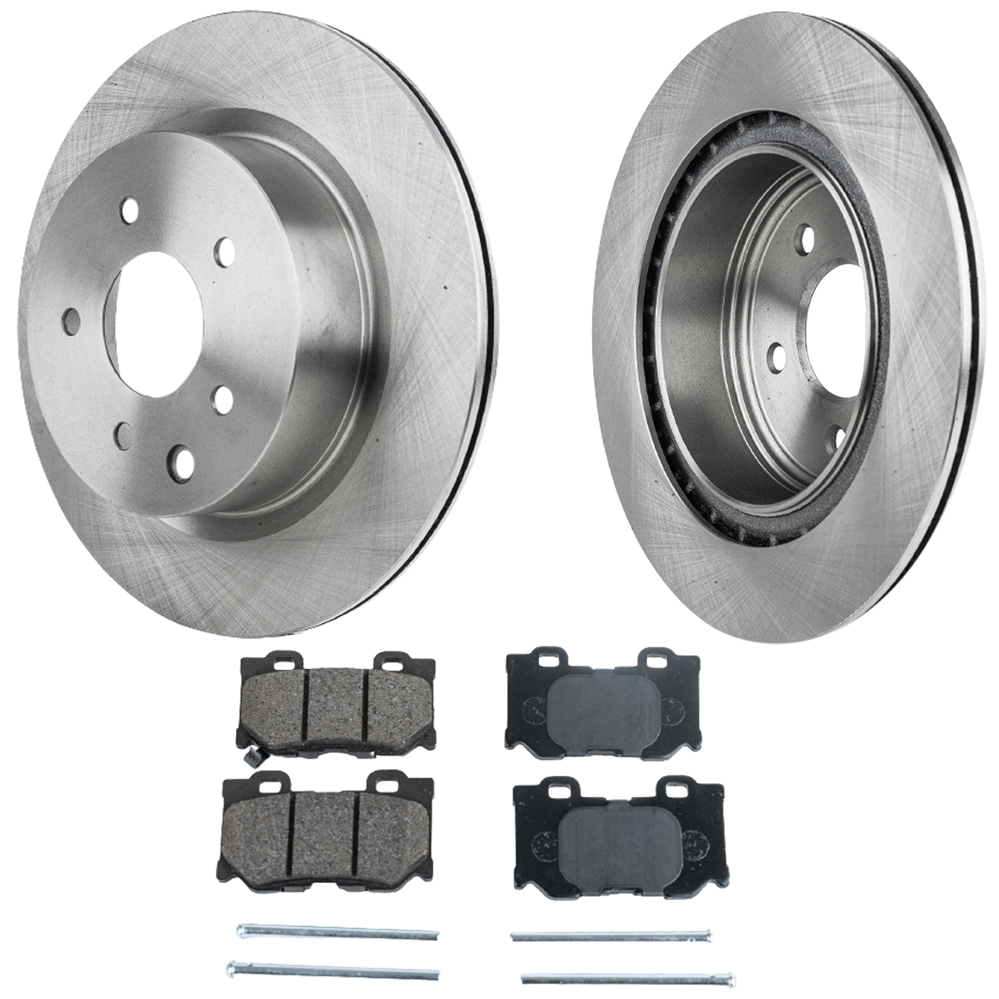 AM 370Z 09-19 G37-09-13 REAR BRAKE DISC AND PAD KIT 4 pc kit SKU KIT 021623-14 OEM 43206EG000 D40604GH0A D4060JL0