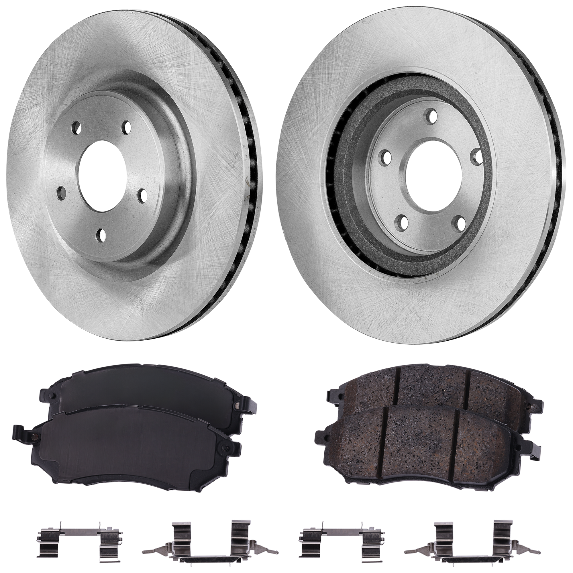 AM 370Z 20-20 FRONT BRAKE DISC AND PAD KIT 4 pc Kit SKU KIT 021623-19 OEM 44765-0833566-850356-60067105