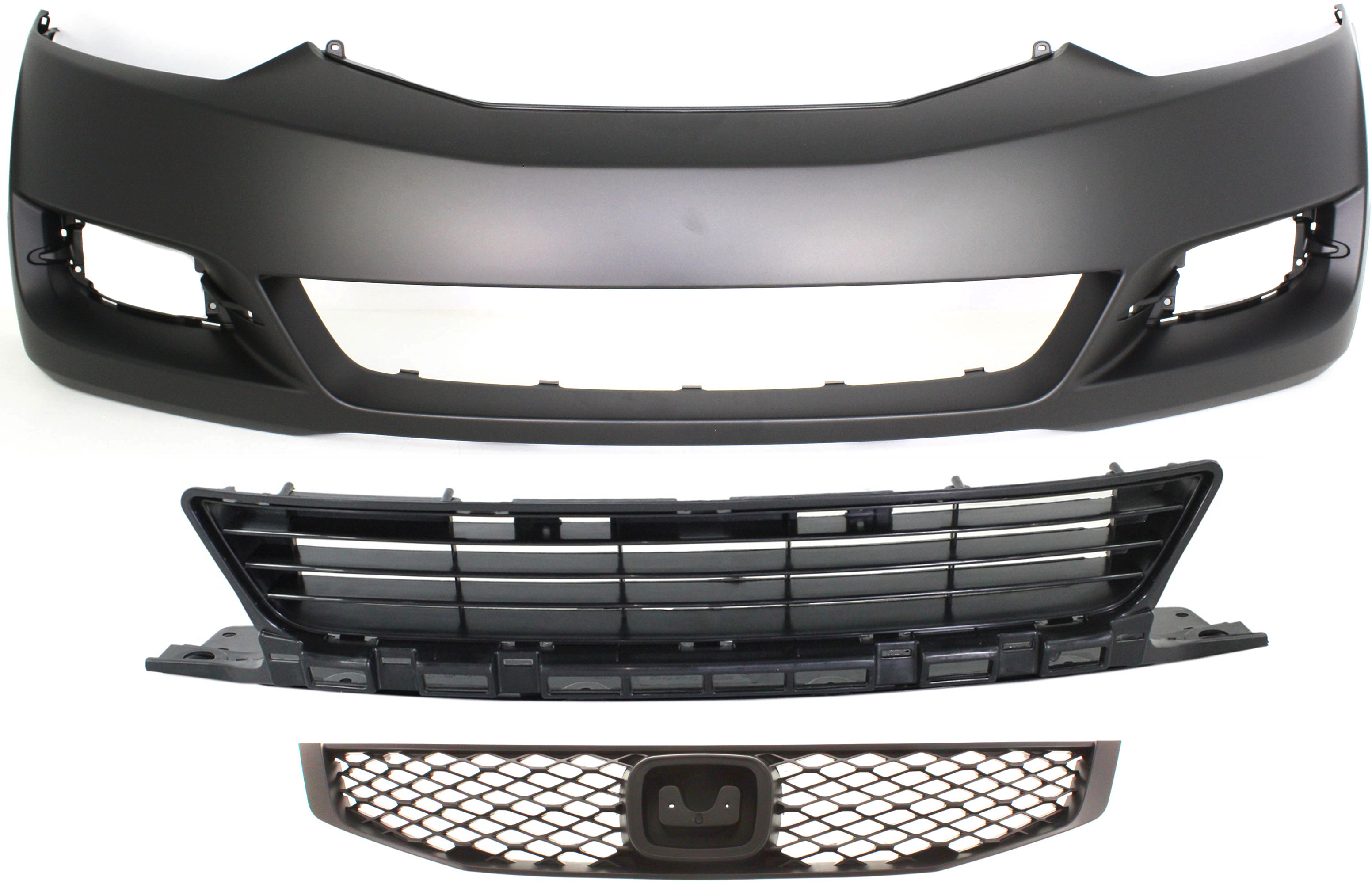 AM CIVIC 09-11 FRONT BUMPER GRILLE Center 3 pc kit with Bumper Cover and Grille SKU KIT 021818-01 Partslink HO1036107 HO1000262 HO1200199 OEM 71107SVAA50-04711SVAA80ZZ 7112