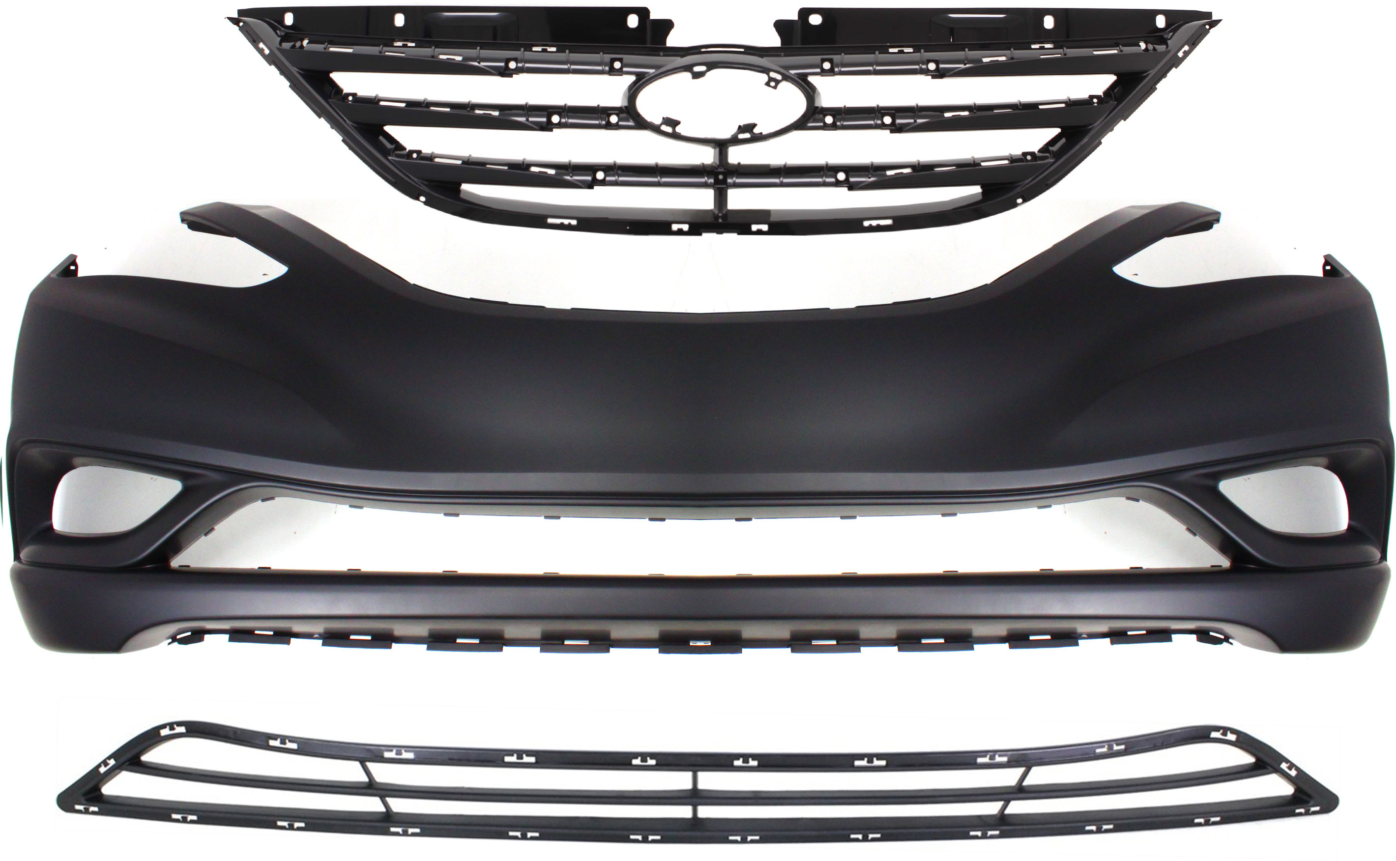 AM SONATA 11-13 GRILLE 3 pc Kit w Type 2 Main Grille with Bumper Cover and Bumper Grille SKU KIT 021818-21 Partslink HY1200192 HY1000183 HY1036114 OEM 863513Q800-865113Q000-865613S0