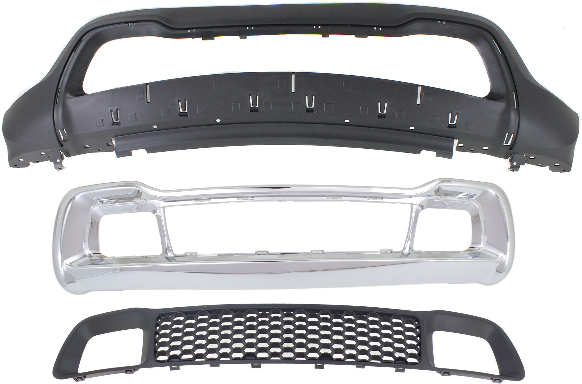 AM GRAND CHEROKEE 14-16 FRONT BUMPER GRILLE 3 pc kit with Bumper Cover CAPA SKU KIT 021818-42 Partslink CH1015114C CH1036128C CH1037107C OEM 68141936AD 68143076AD 68143105