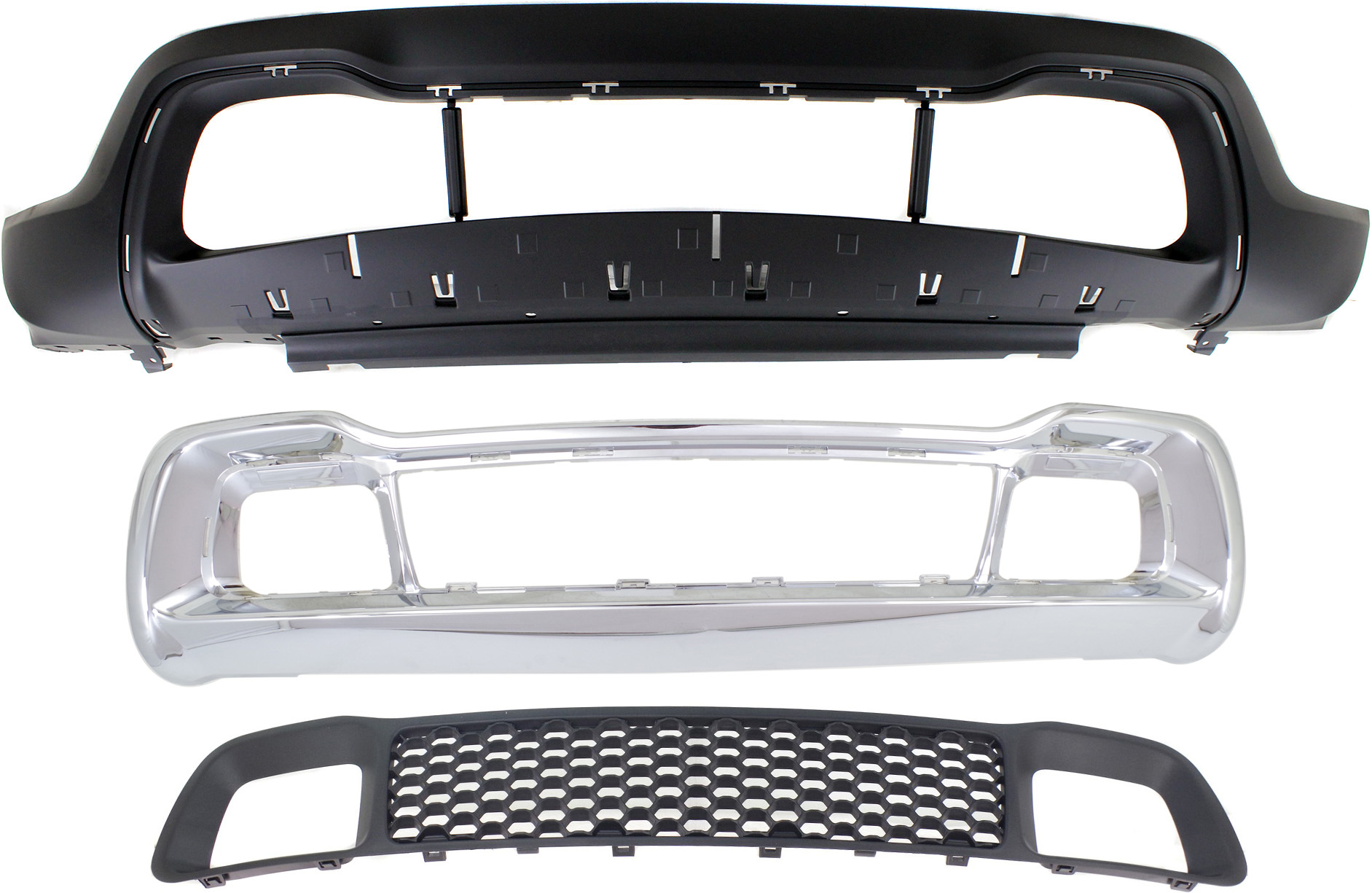 AM GRAND CHEROKEE 14-16 FRONT BUMPER GRILLE 3 pc kit with Bumper Cover CAPA SKU KIT 021818-44 Partslink CH1015115C CH1036128C CH1037107C OEM 1WL30TZZAD 68141936AD 68143105