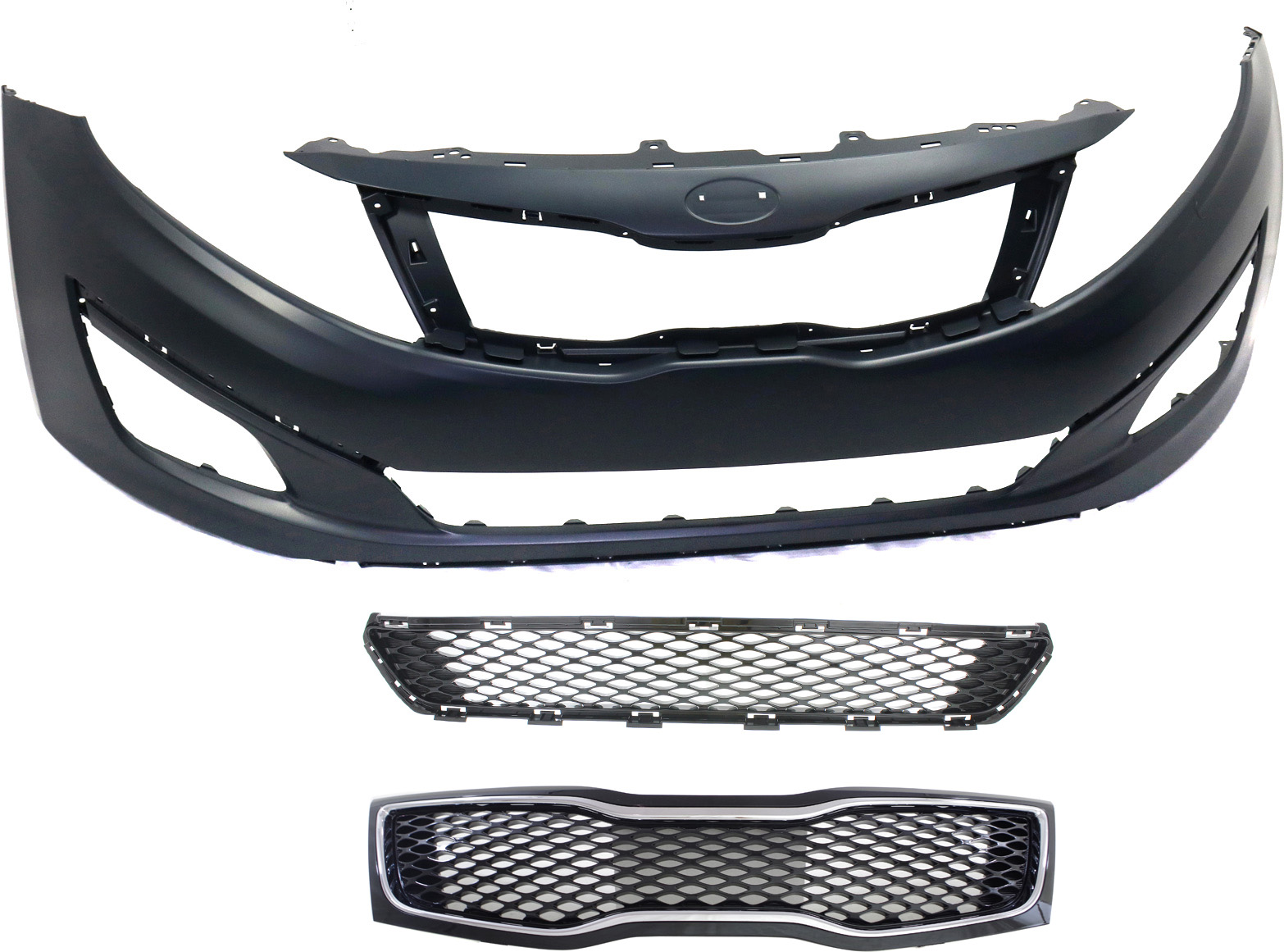 AM OPTIMA 14-15 GRILLE 3 pc Kit USA Built with Bumper Cover and Bumper Grille SKU KIT 021818-52 Partslink KI1200163 KI1000168 KI1036122 OEM 863504U500-863504C500-865114C5