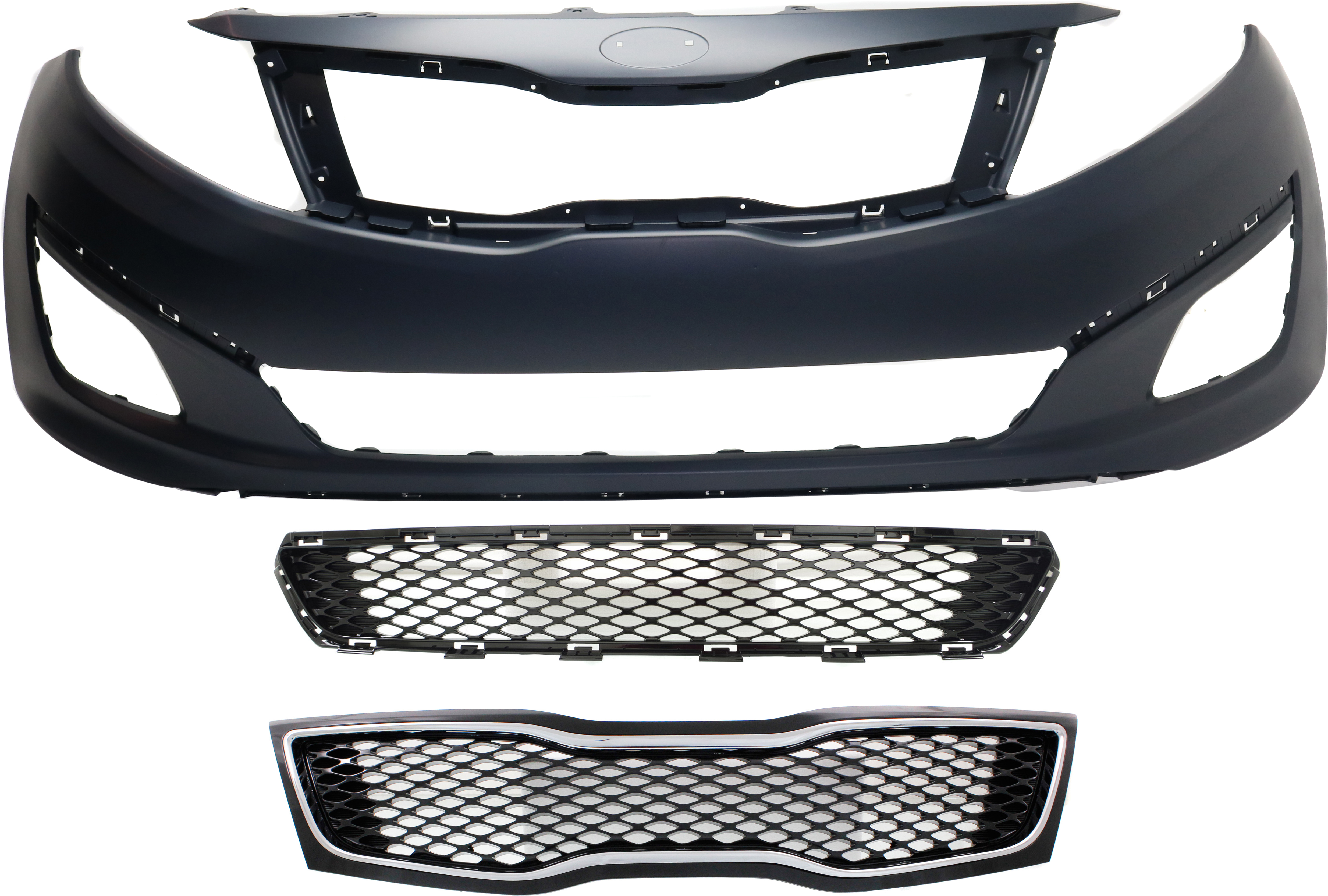 AM OPTIMA 14-15 GRILLE 3 pc Kit with Bumper Cover and Bumper Grille CAPA SKU KIT 021818-54 Partslink KI1000168C KI1200163C OEM 863504U500-863504C500-865114C5