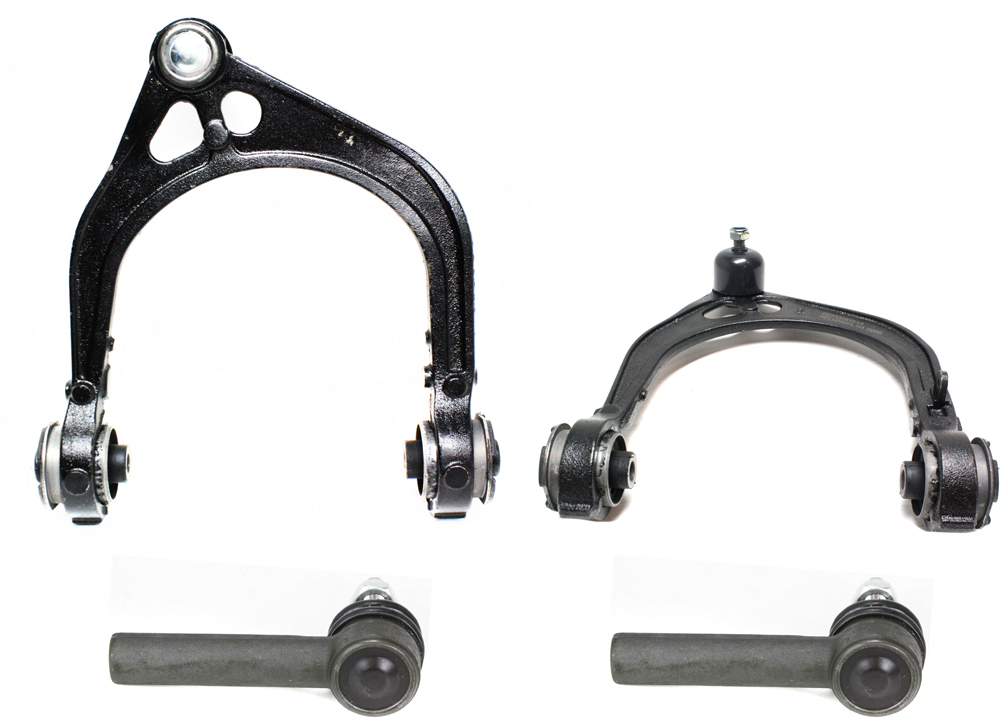 AM MAGNUM 05-08 CHRYSLER 300-05-10 FRONT CONTROL ARM RH AND LH Upper 4 pc Kit with Tie Rod Ends SKU KIT 022019-06 OEM 68045131AE 4782665AB 4782666AB