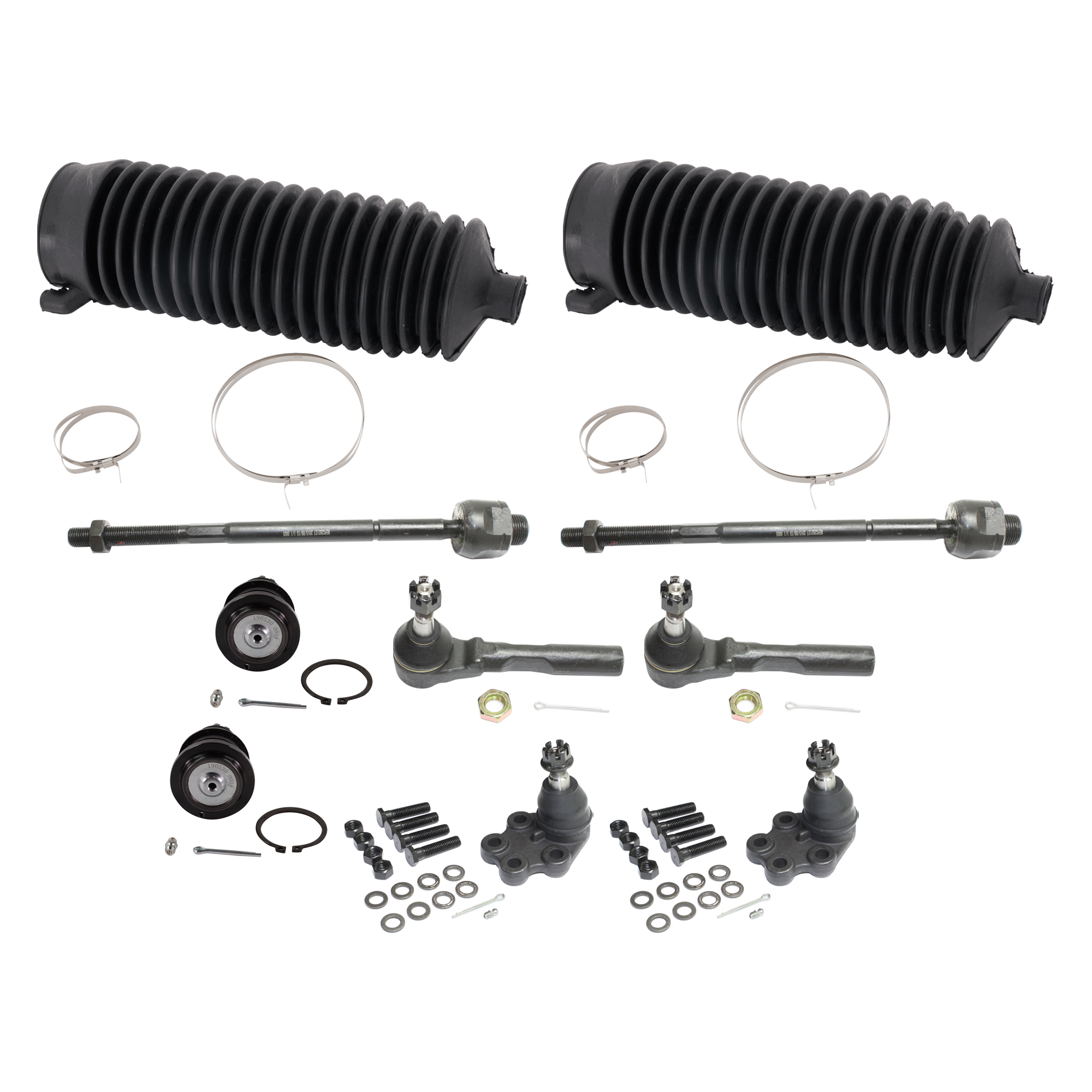AM SILVERADO SIERRA 1500-99-06 FRONT SUSPENSION KIT RH AND LH 10 pc kit with Ball Joints Steering Rack Boots and Tie Rod Ends SKU KIT 022024-01 OEM 104265-2601525-5001103-1247548