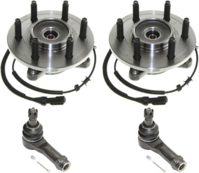 AM F 150-05-08 MARK LT 06-08 FRONT HUB ASSEMBLY RH AND LH 4 pc Kit 6 Lugs with Tie Rod Ends SKU KIT 022118-06 OEM 94256011-4L3Z3A130CA