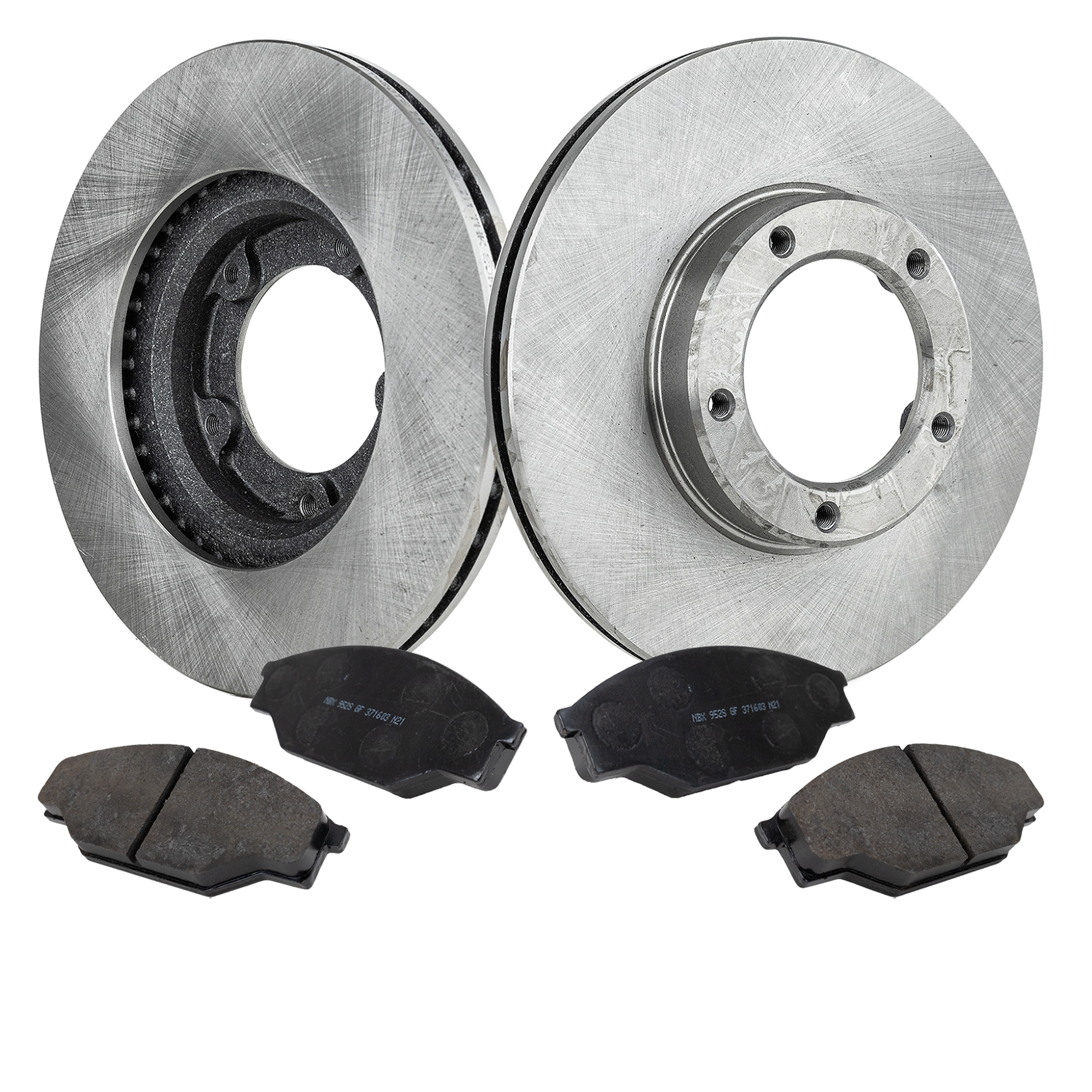 AM PICKUP 89-92 FRONT BRAKE DISC AND PAD KIT 4 pc kit Plain Surface 5 Lugs Cast Iron Non Asbestos Organic SKU KIT 022123-478 OEM 4351235140-0446526210-04465262