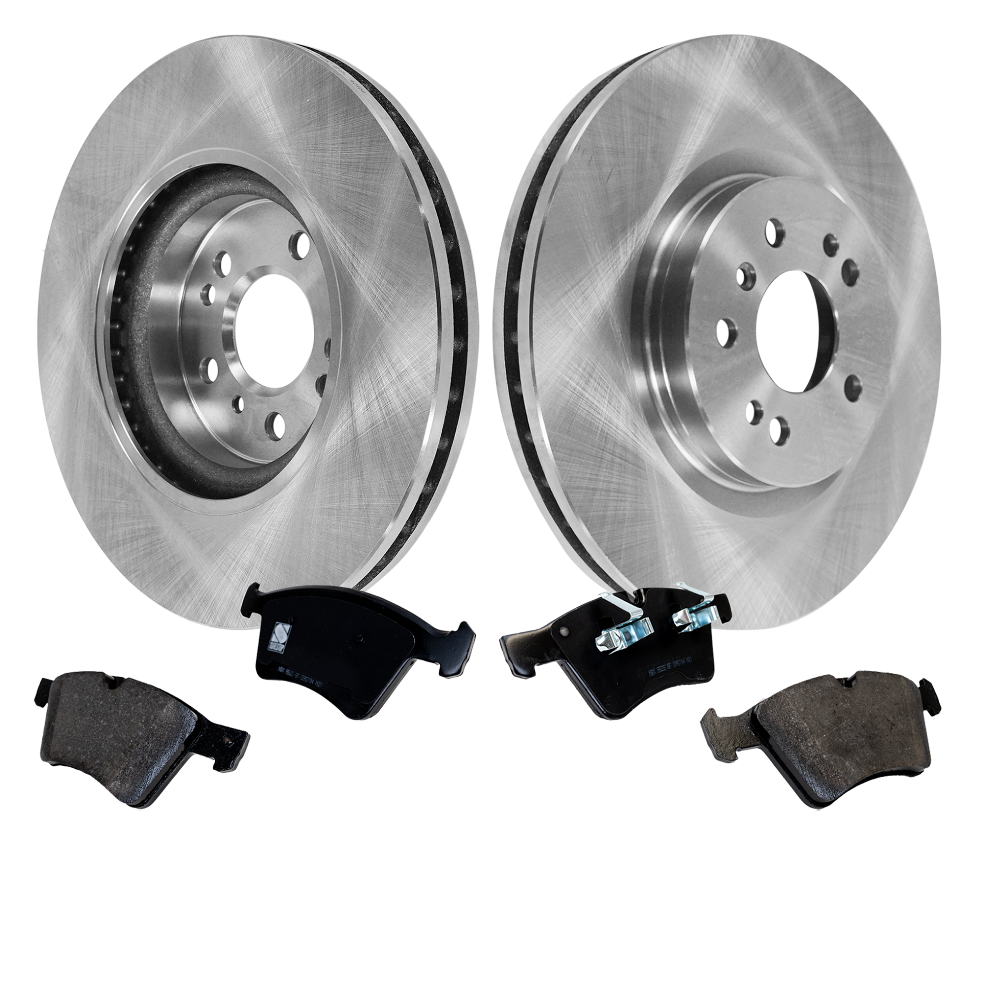 AM GL320-07-08 FRONT BRAKE DISC AND PAD KIT 2 Wheel Set Plain Surface 5 Lugs Cast Iron Non Asbestos Organic SKU KIT 022123-499 OEM 1644210412-1644211312-16442111