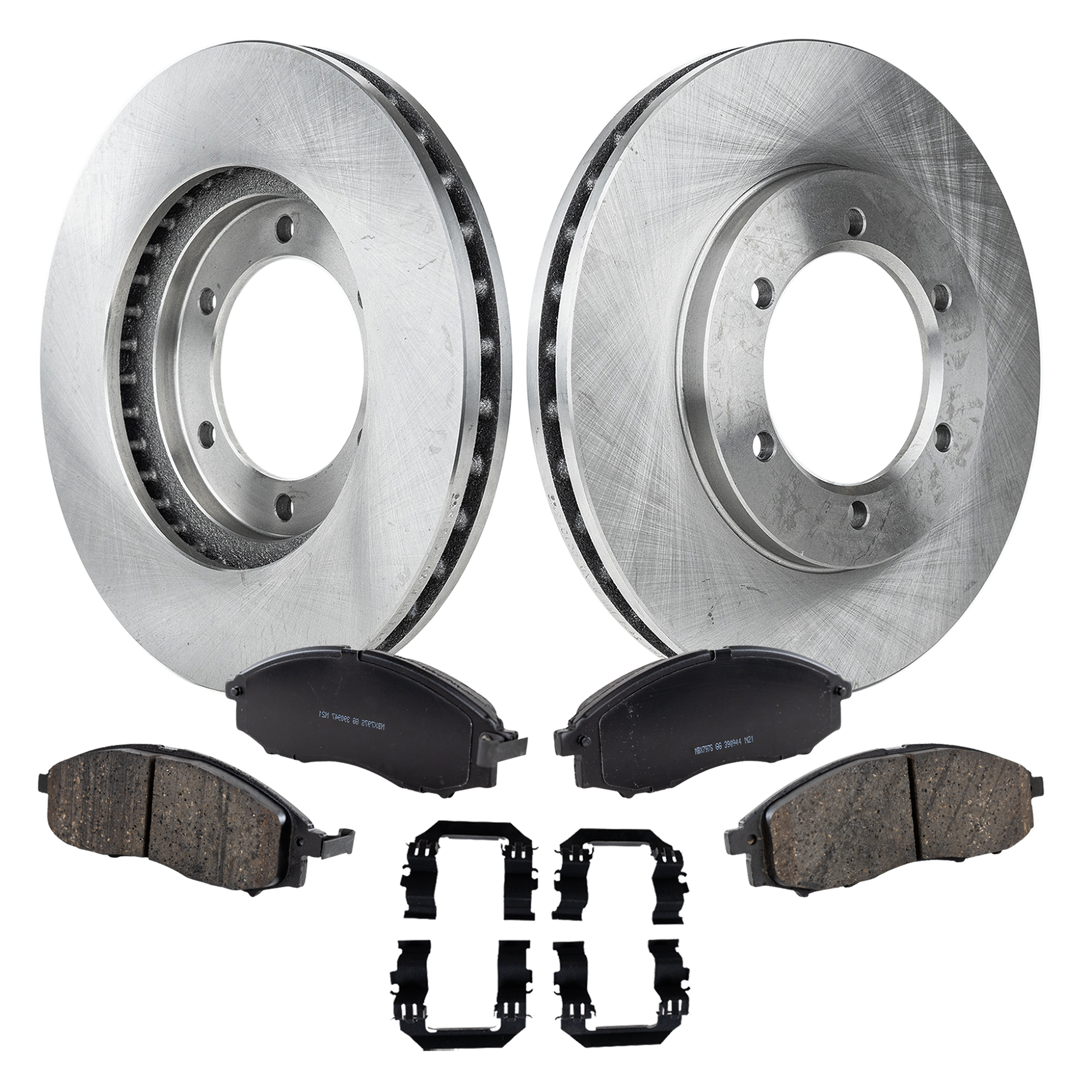 AM FRONTIER 03-03 FRONT BRAKE DISC AND PAD KIT 4 pc kit Plain Surface 6 Lugs Cast Iron Ceramic SKU KIT 022123-501 OEM 402062S400-410607Z025-410607Z0