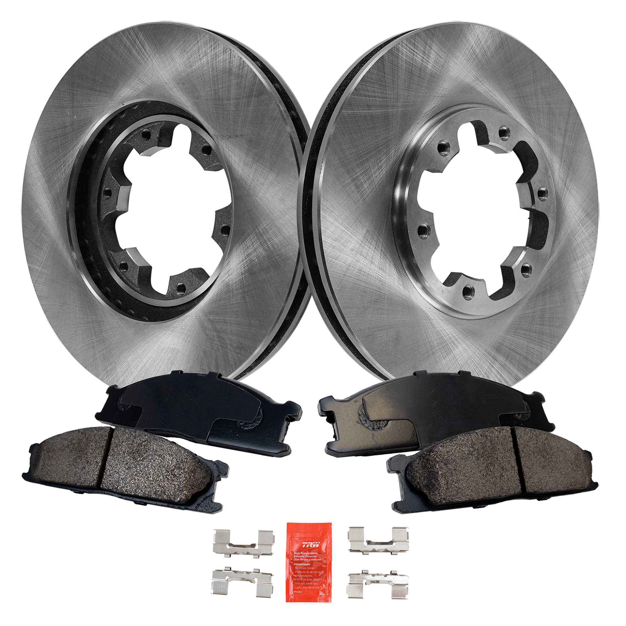 AM FRONTIER 04-04 FRONT BRAKE DISC AND PAD KIT 4 pc kit SKU KIT 022123-502 OEM 402060W001-5861186400-40206VE4