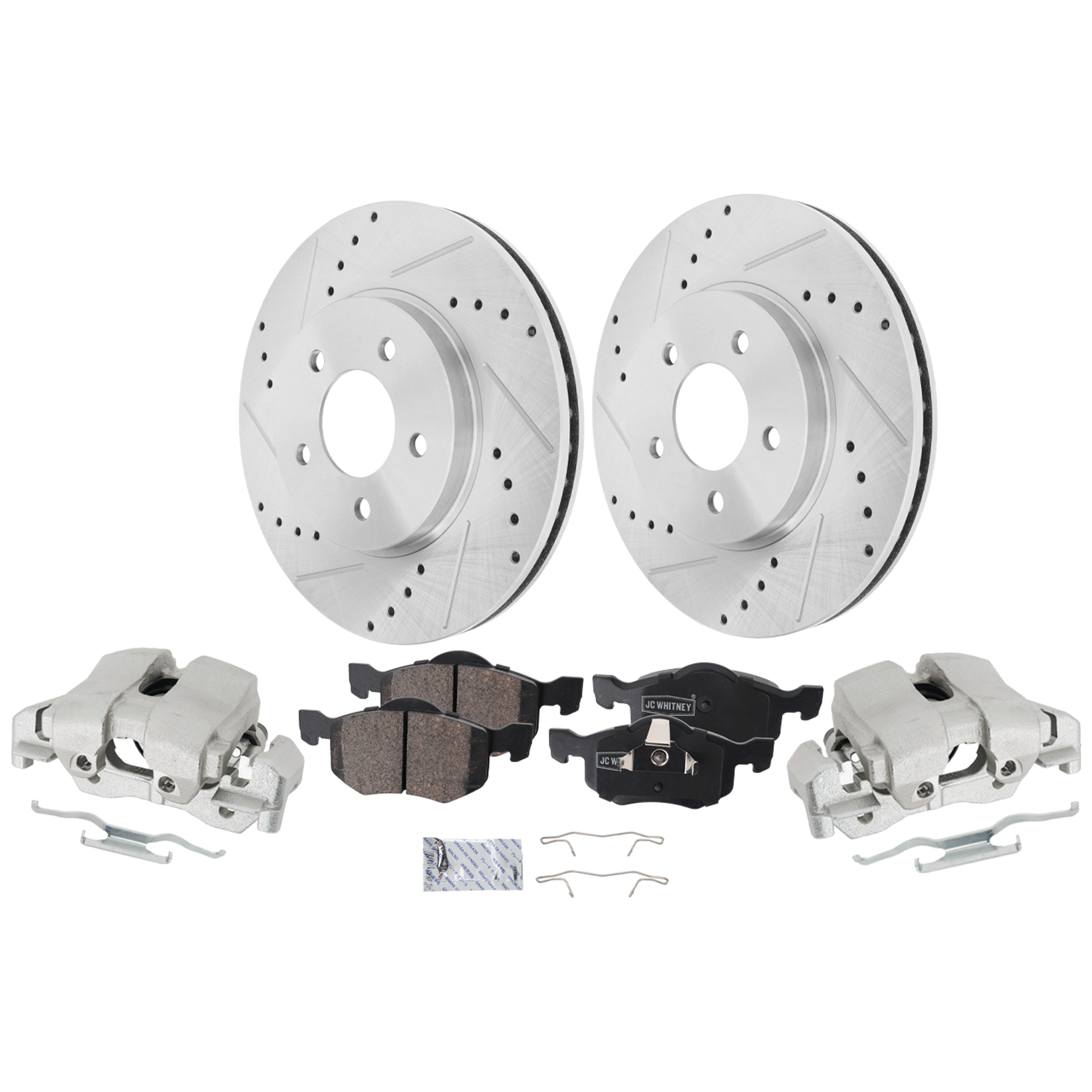 AM ESCAPE 05-07 MARINER 07-07 FRONT BRAKE KIT WITH CALIPERS 2 Wheel Set Includes 2 Brake Caliper 2 Brake Disc and 1 Brake Pad Set Cross drilled and Slotted 5 Lugs Ceramic SKU KIT 022125-12 OEM 19360-54123-145583-492595-6802