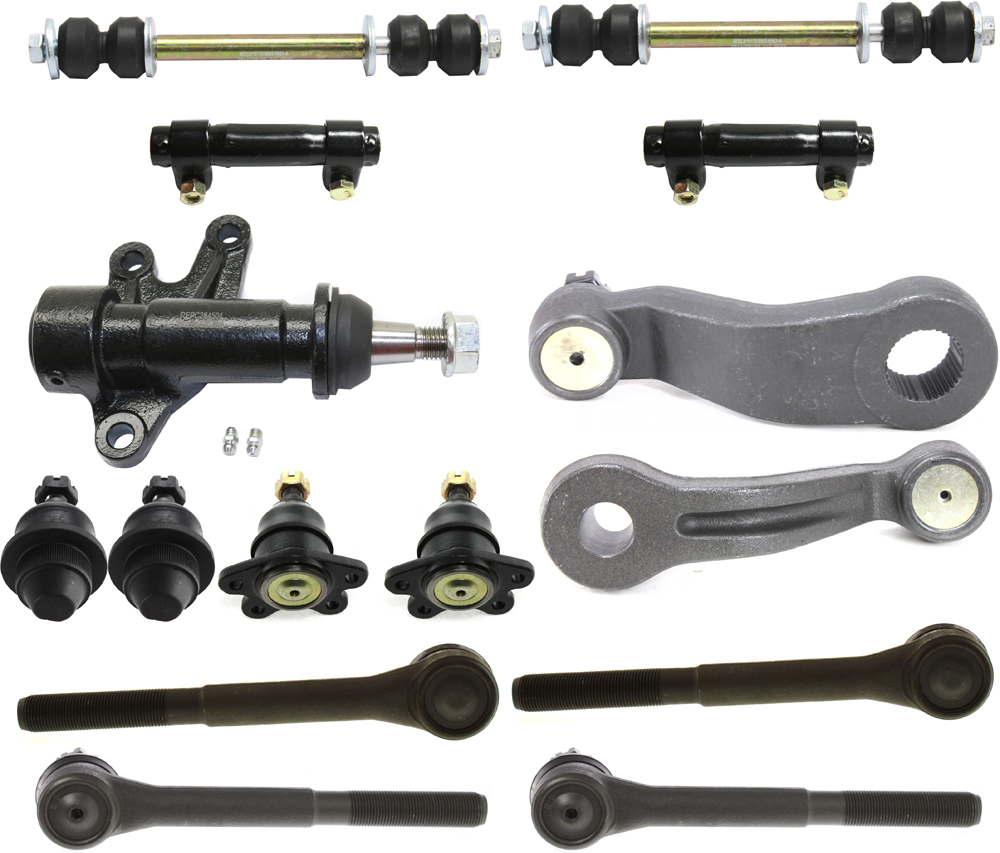 AM ESCALADE 99-00 YUKON 95-00 FRONT SUSPENSION KIT 15 pc Kit with Ball Joints Idler Arm Idler Arm Bracket Pitman Arm Sway Bar Links Tie Rod Adjusting Sleeves and Tie Rod Ends SKU KIT 022414-04 OEM 104221-286020-2601474-50512