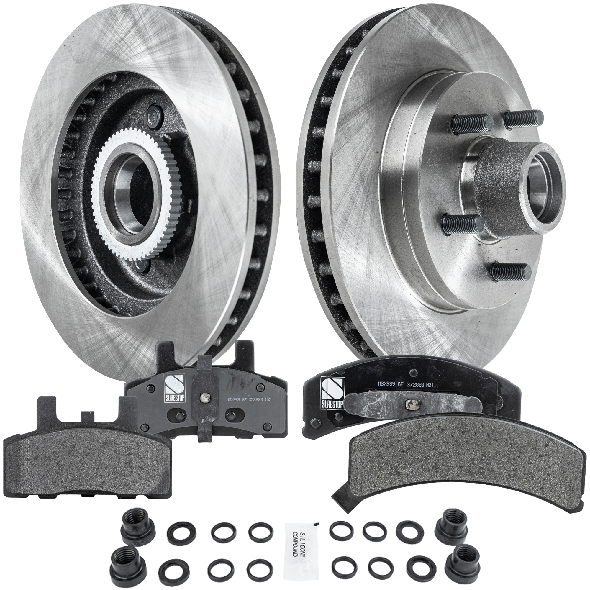 AM C1500 SUBURBAN 92-96 EXPRESS 1500-96-02 SAVANA 1500-96-02 FRONT BRAKE DISC AND PAD KIT 4 pc kit SKU KIT 022421-03-76 OEM 15649953-15981316-12321430-123