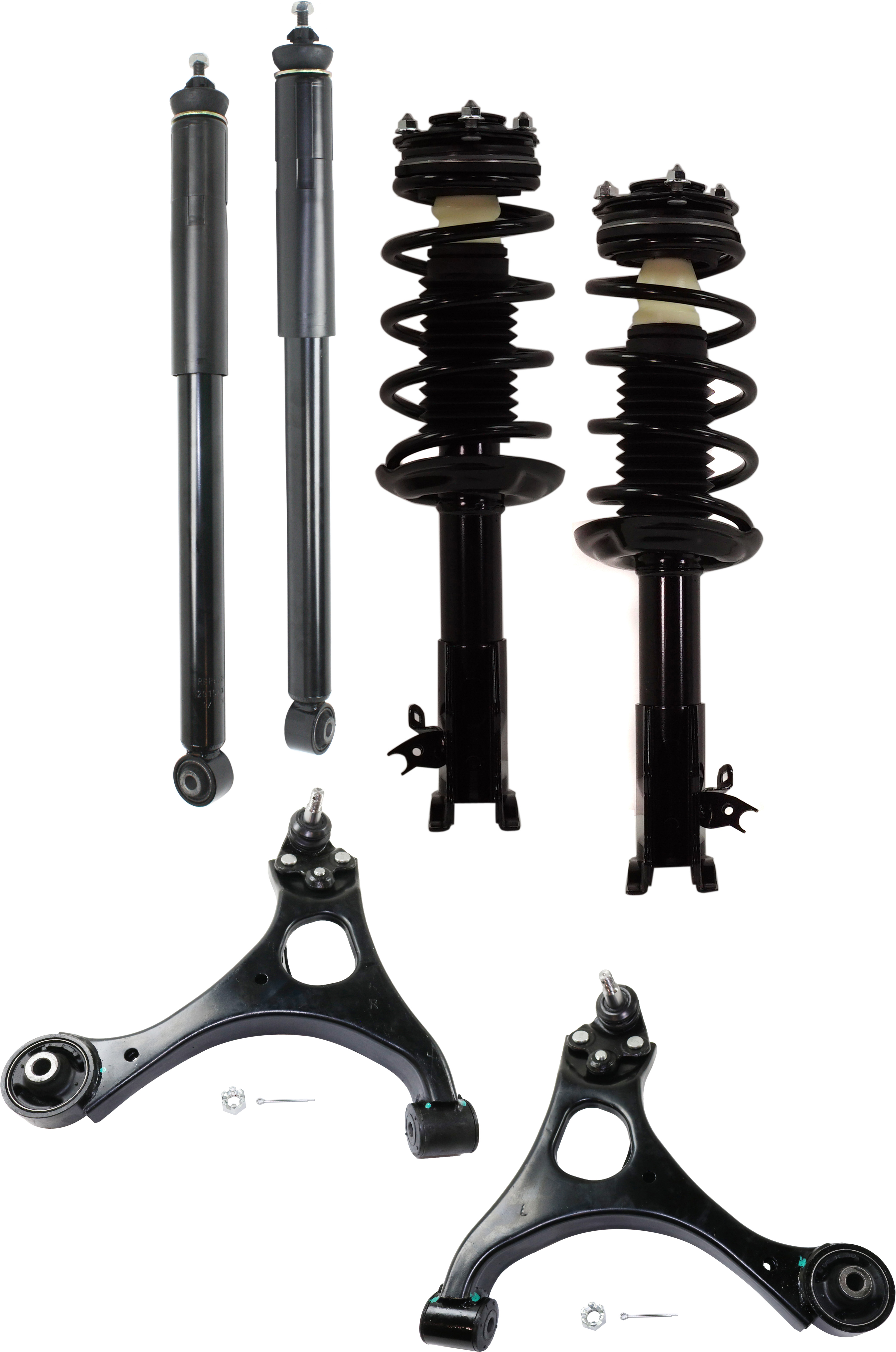 AM CIVIC CSX 06-11 FRONT CONTROL ARM KIT RH AND LH Lower 6 pc kit Sedan with Loaded Struts and Shock Absorbers SKU KIT 022421-03-98 OEM 51350SNA903-51360SNA903-51605S