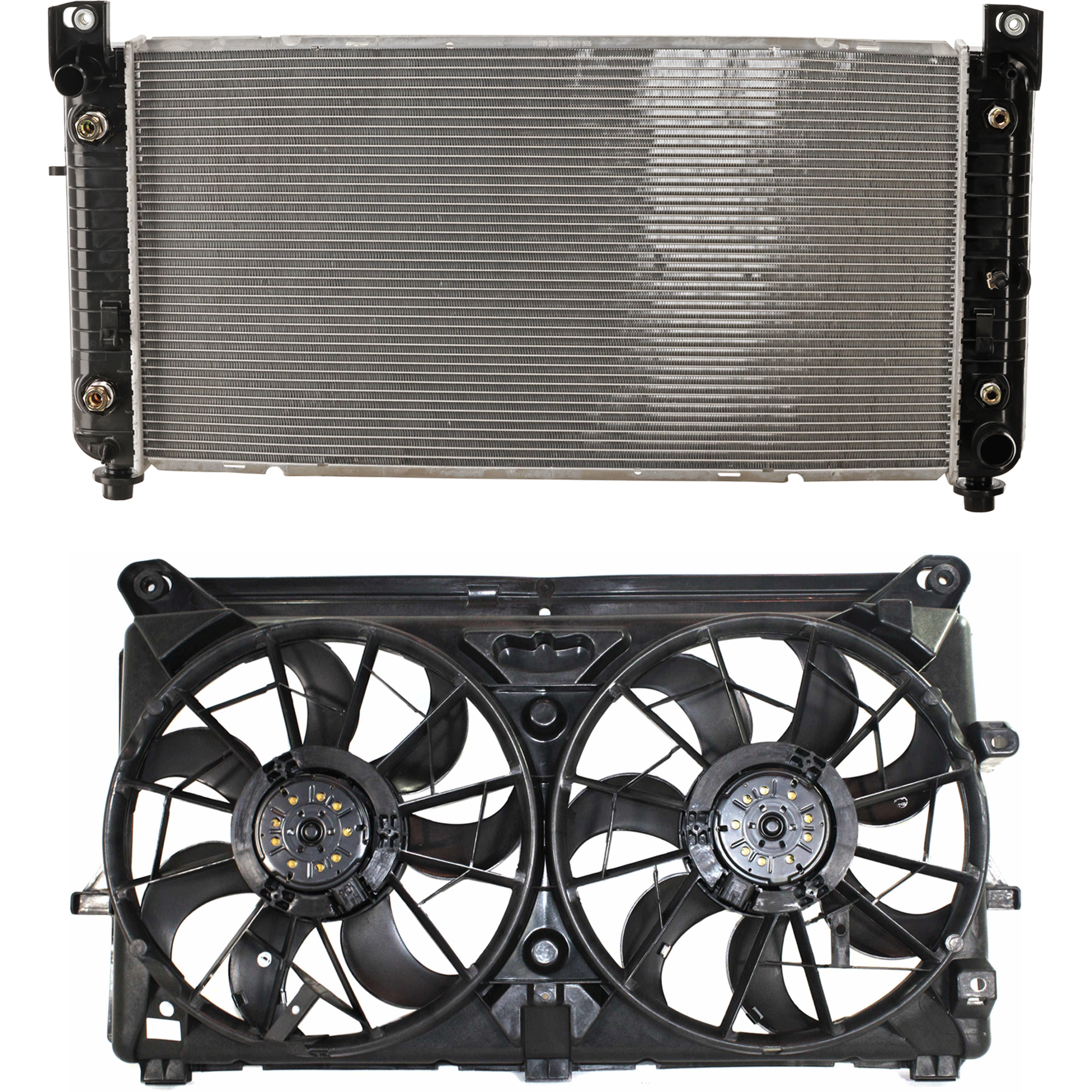 AM ESCALADE 07-14 RADIATOR 2 pc Kit w Cooling Fan Assembly SKU KIT 022426-01 Partslink GM3010476 GM3115210 OEM 22840115-15780789 PFM 8902336