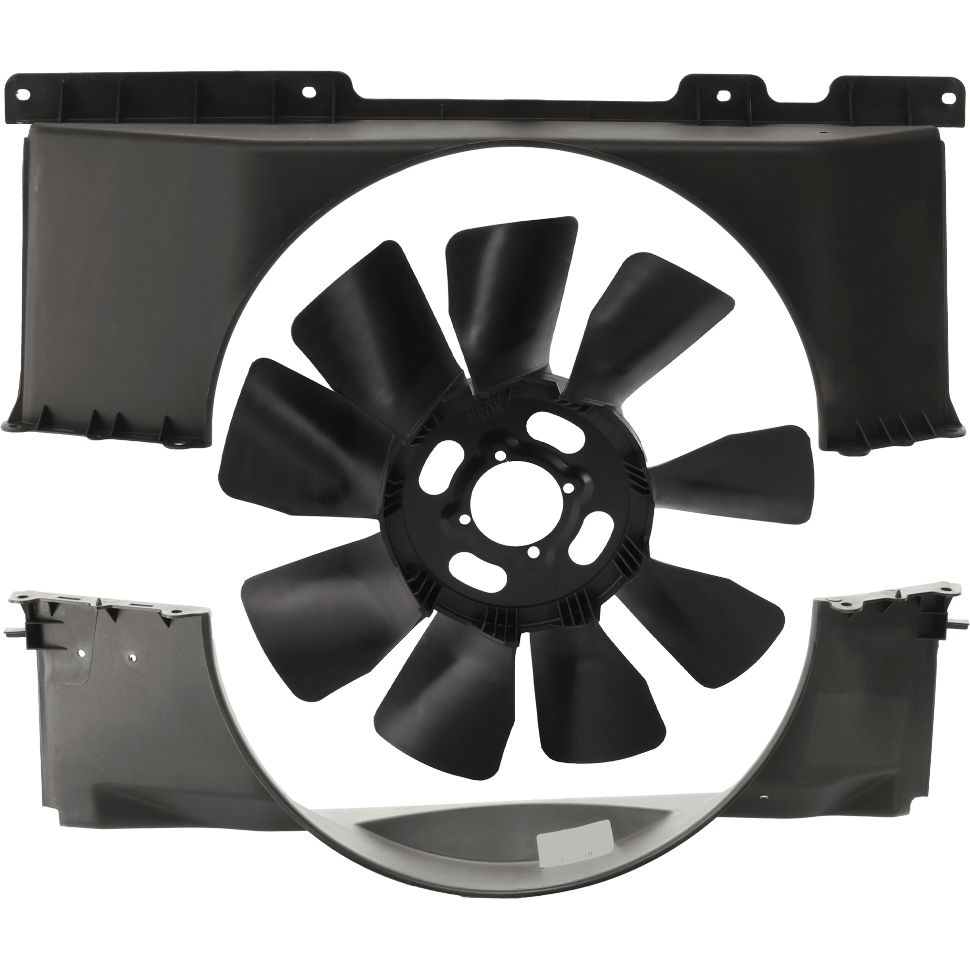 AM SILVERADO SIERRA 2500 HD 3500-01-05 FAN SHROUD 3 pc Kit Upper and Lower 6.6L Diesel Eng. w Fan Blade SKU KIT 022426-06 Partslink GM3110140 GM3110141 GM3112119 OEM 15088324-15196054-15010202