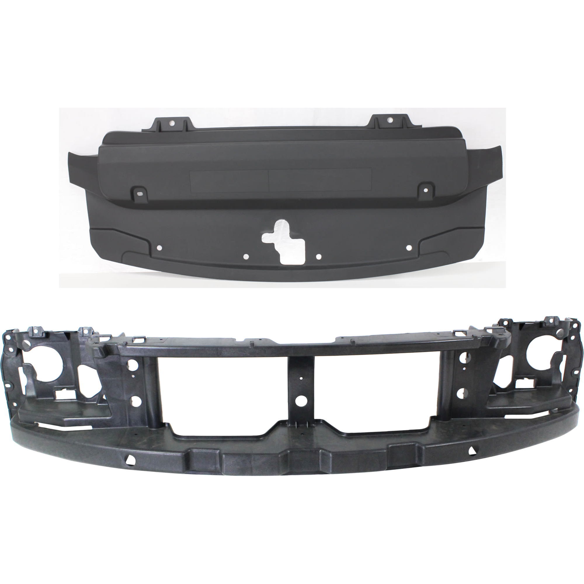 AM EXPEDITION 04-06 HEADER PANEL 2 pc Kit From 12-1-03 w Radiator Support Cover SKU KIT 022426-16 Partslink FO1220224 FO1218105 OEM 2L1Z8A284AA 4L1Z19E525AAA