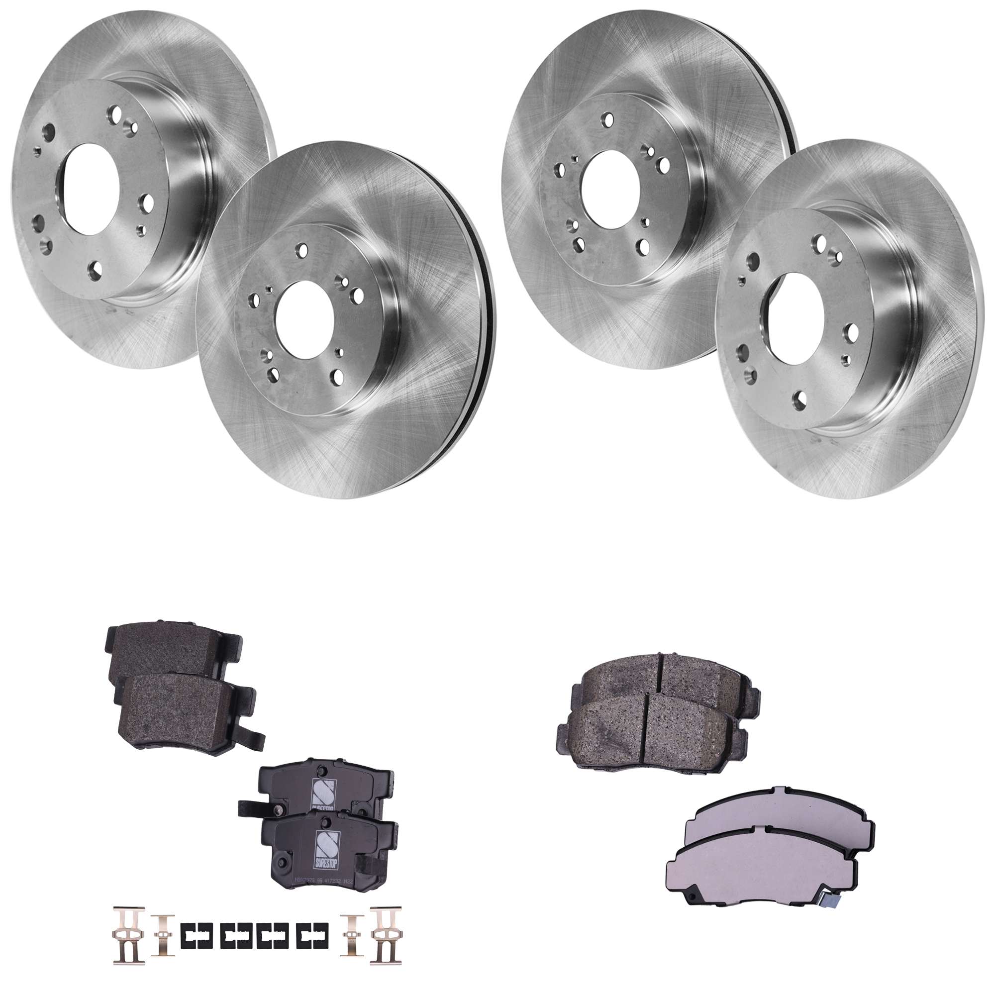 AM ACCORD 03-03 TSX 04-08 FRONT AND REAR BRAKE DISC AND PAD KIT 8 pc kit SKU KIT 022521-03-138 OEM 42510SDAA00-42510SDG000-4525