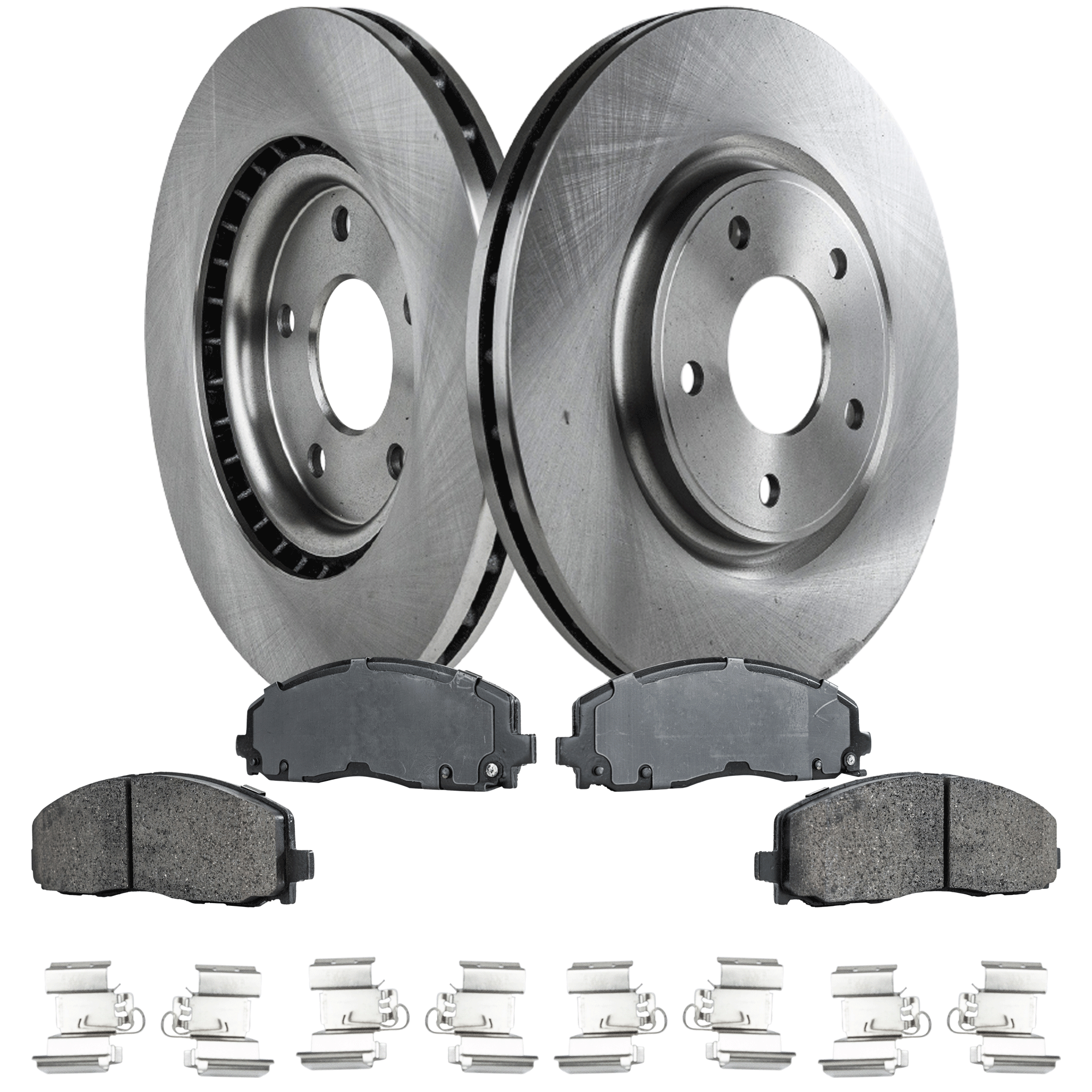 AM GRAND CARAVAN JOURNEY 12-20 FRONT BRAKE DISC AND PAD KIT 4 pc Kit SKU KIT 022521-03-140 OEM 43179-53068-780964-850313-6004