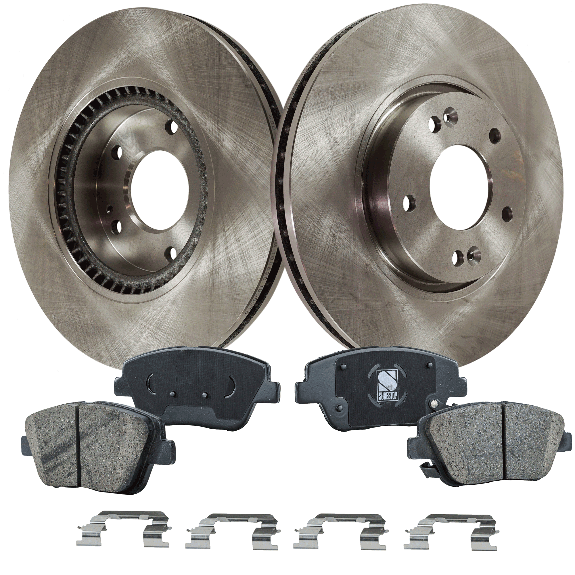 AM OPTIMA 11-16 SONATA 11-15 FRONT BRAKE DISC AND PAD KIT 4 pc kit SKU KIT 022521-03-142 OEM 517123K100-581013QA10-581013QA