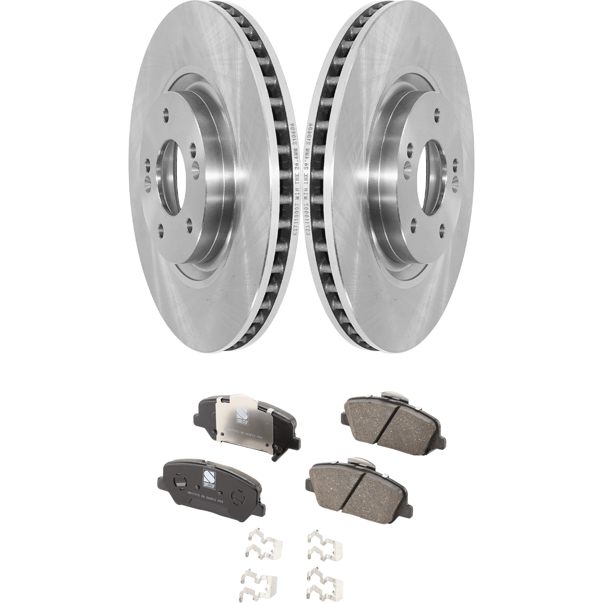 AM OPTIMA 12-15 FRONT BRAKE DISC AND PAD KIT 4 pc kit SKU KIT 022521-03-143 OEM 31590-44728-850264-60003003-31