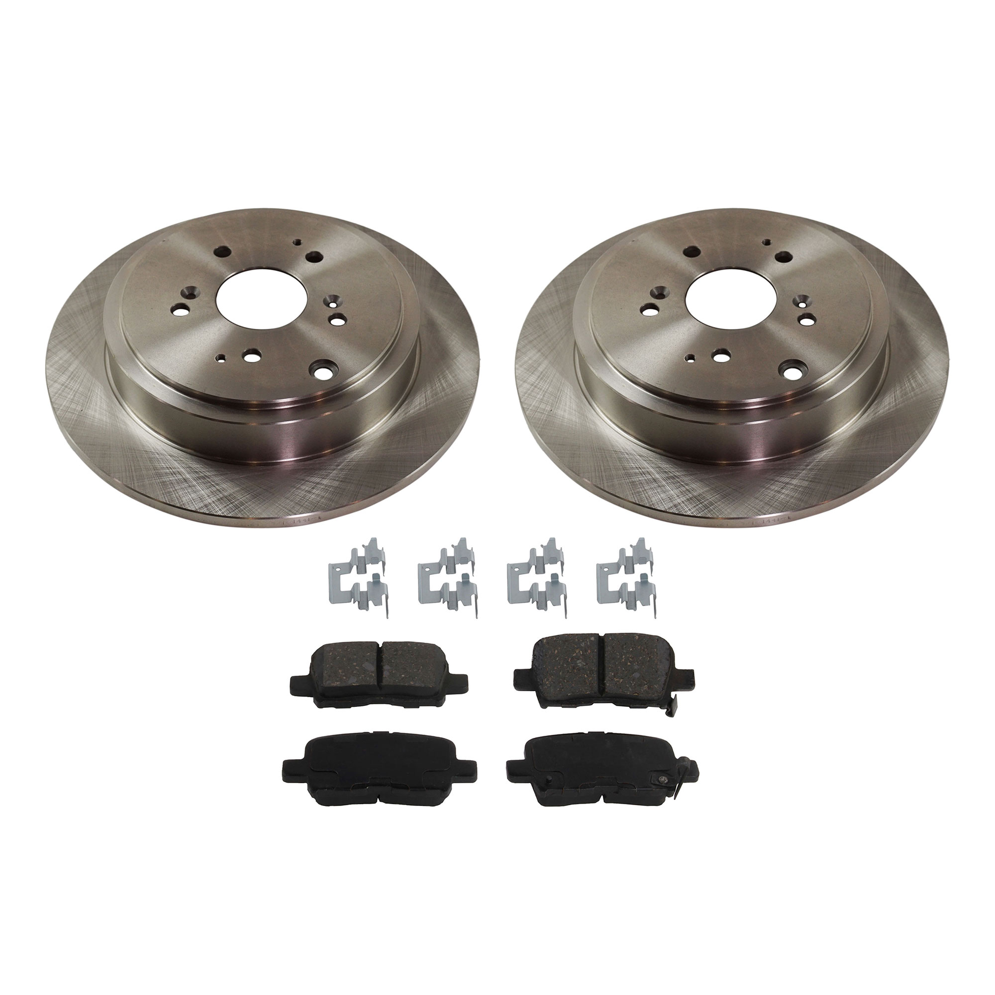 AM MDX 01-06 PILOT 03-08 REAR BRAKE DISC AND PAD KIT 4 pc Kit SKU KIT 022521-03-145 OEM 42510S3VA01-43022S0XA00-43022S