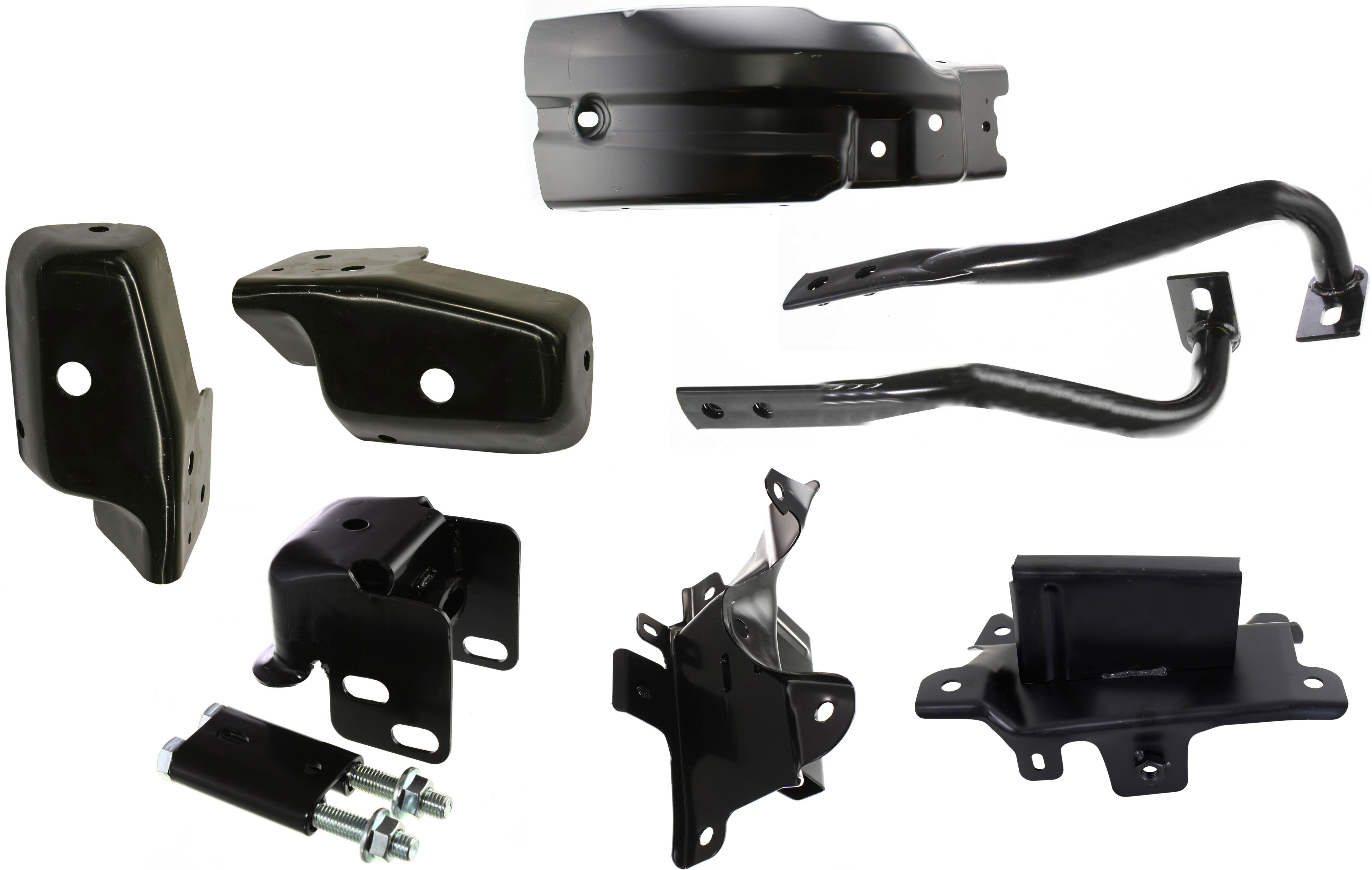 AM SILVERADO 1500-07-13 FRONT BUMPER BRACKET RH AND LH Set of 8 with Bumper End SKU KIT 022521-14 Partslink GM1042107 GM1043107 GM1065109 GM1066179 GM1066180 GM1067179 GM1067180 GM1005148 OEM 15791866-15838208-15838209-159