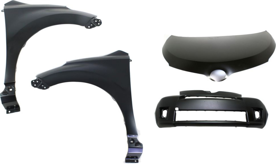 AM XD 08-14 FRONT BUMPER COVER 4 pc Kit with Fenders and Hood SKU KIT 022716-21 Partslink SC1000106 SC1240107 SC1241107 SC1230105 OEM 5211952945-5380252090-53801520