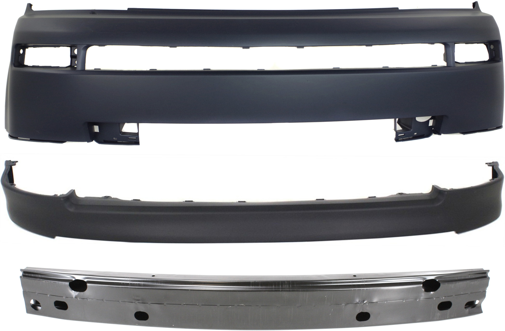 AM XB 04-06 FRONT BUMPER COVER 3 pc Kit with Bumper Reinforcement and Lower Side Spoiler SKU KIT 022716-23 Partslink SC1000102 SC1006102 SC1093101 OEM 5211952915-5213152180-76851520