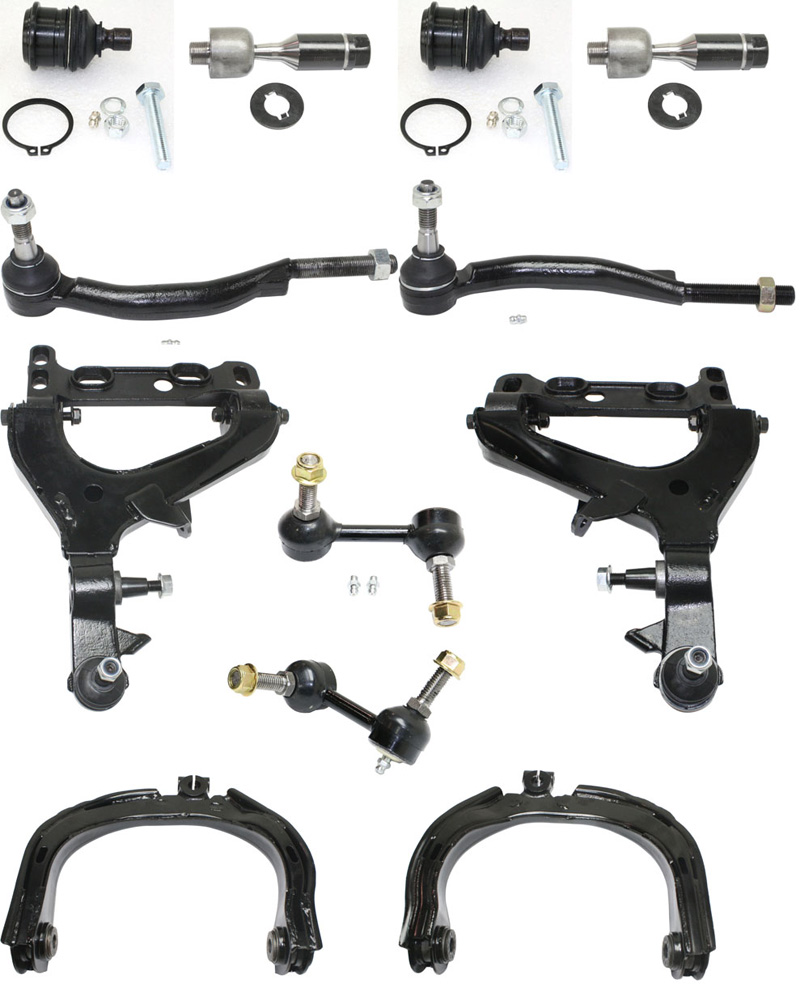 AM BRAVADA ENVOY TRAILBLAZER 02-03 FRONT CONTROL ARM KIT RH AND LH Upper and Lower w ball joint s 12 pc Kit with Ball Joint Sway Bar Link and Tie Rod End SKU KIT 022818-02 OEM 104332-1017701-2601559-5001