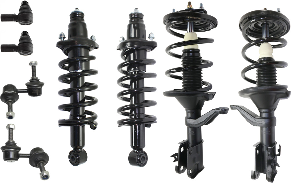 AM CR V 02-06 FRONT SUSPENSION KIT RH AND LH 8 pc kit with Loaded Struts Sway Bar Links and Tie Rod Ends SKU KIT 022818-07 OEM 51606S9AA05-51605S9AA05-51606S