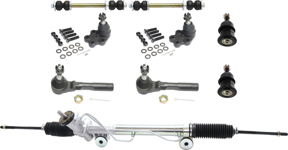 AM SILVERADO SIERRA 1500-99-06 FRONT SUSPENSION KIT 9 pc kit Rear Wheel Drive with Ball Joints Steering Rack Sway Bar Links and Tie Rod Ends Includes 2007 Classic SKU KIT 022818-13 OEM 104266-2601527-5051271-1501551