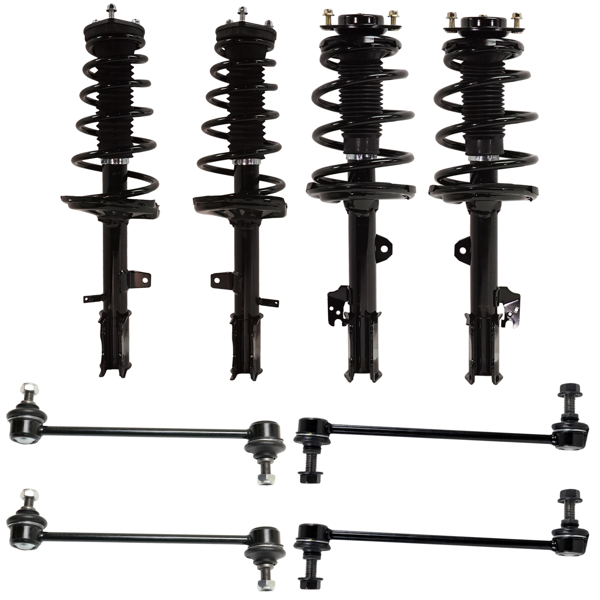 AM HIGHLANDER 10-11 FRONT AND REAR SUSPENSION KIT RH AND LH 8 pc kit with Loaded Struts and Sway Bar Links SKU KIT 022823-01 OEM 811652-810426-2333320L LS54945