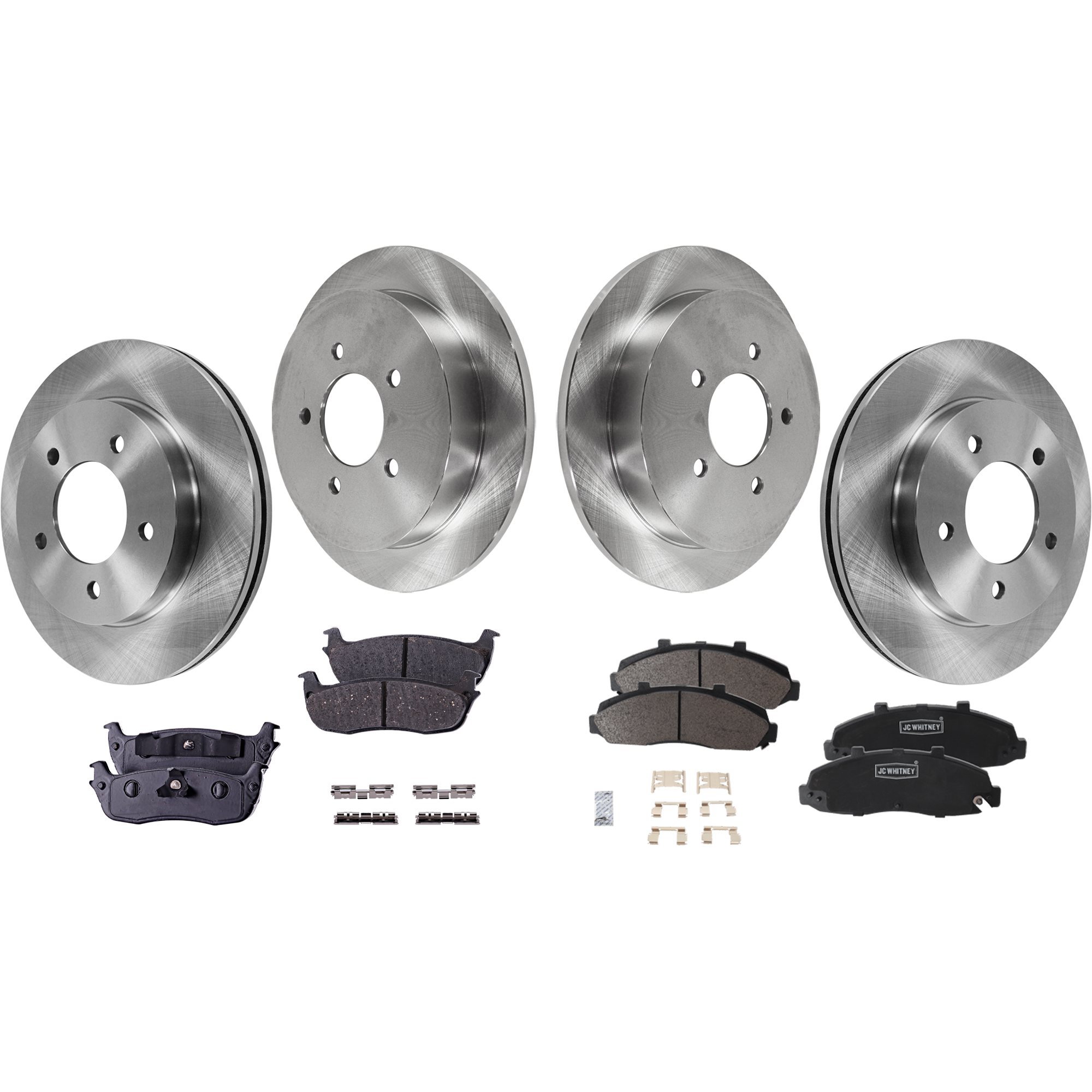 AM F 150-00-03 F 150 HERITAGE 04-04 FRONT AND REAR BRAKE DISC AND PAD KIT 6 pc kit Plain Surface 4WD SKU KIT 030321-02-63 OEM F65Z1125AC YL3Z2C026AA F75Z220