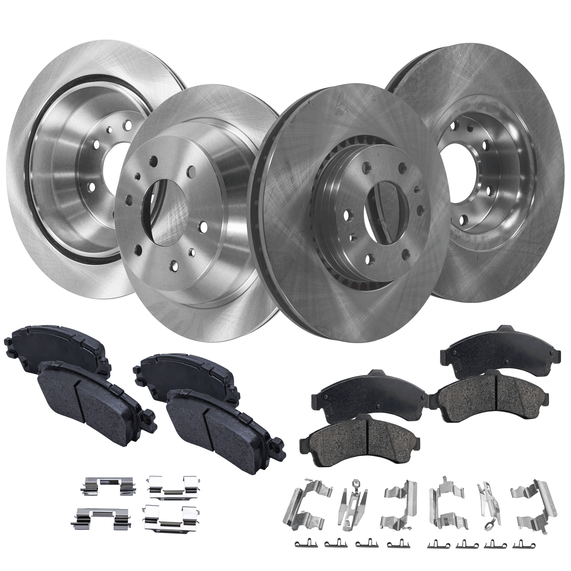 AM ASCENDER 03-05 FRONT AND REAR BRAKE DISC AND PAD KIT 8 pc Kit SKU KIT 030321-02-66 OEM 18060665-25826103-8151346710-1