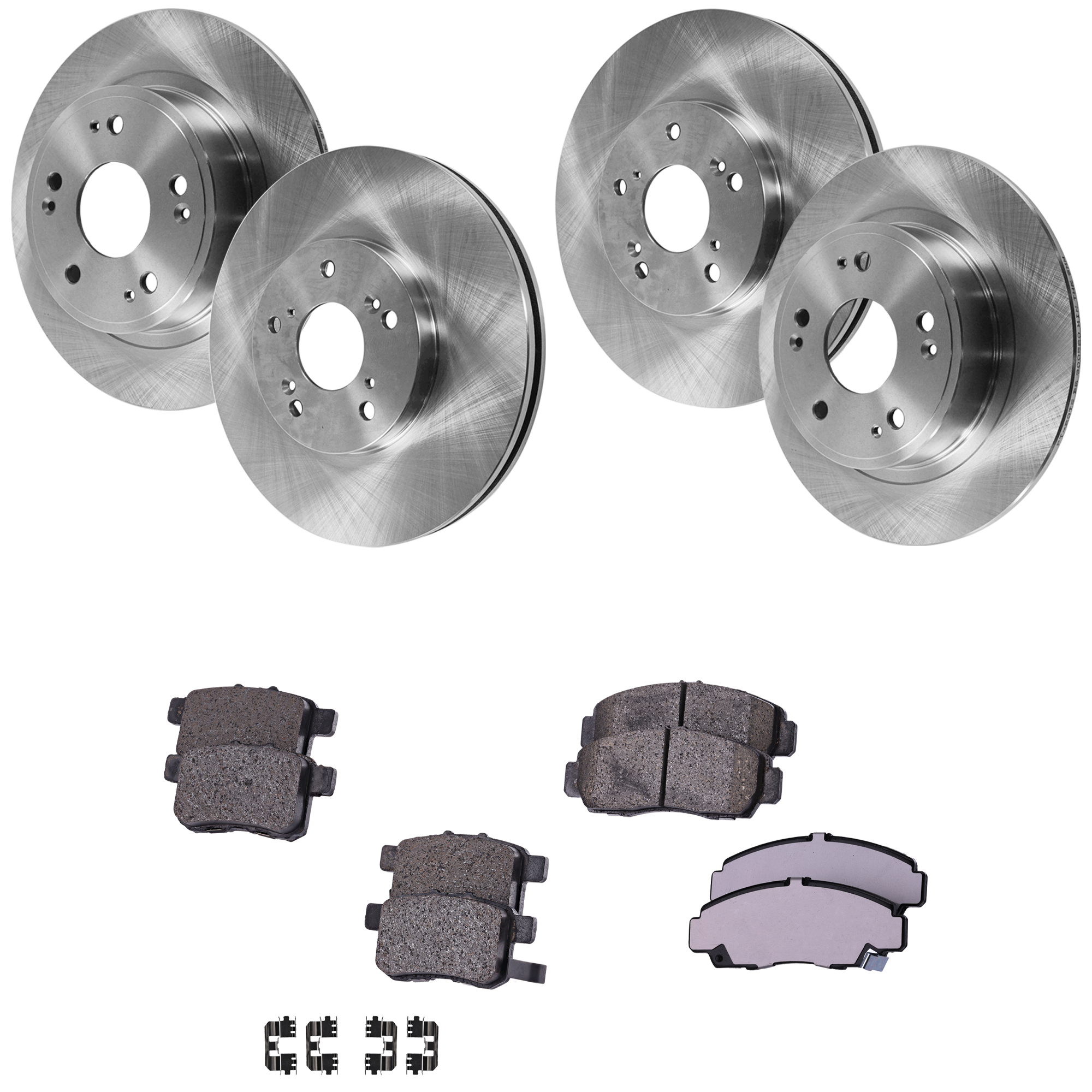 AM ACCORD 08-09 TSX 09-10 FRONT AND REAR BRAKE DISC AND PAD KIT 4 Wheel Set SKU KIT 030321-02-72 OEM 42510SFY000-42510TA0A00-42510T