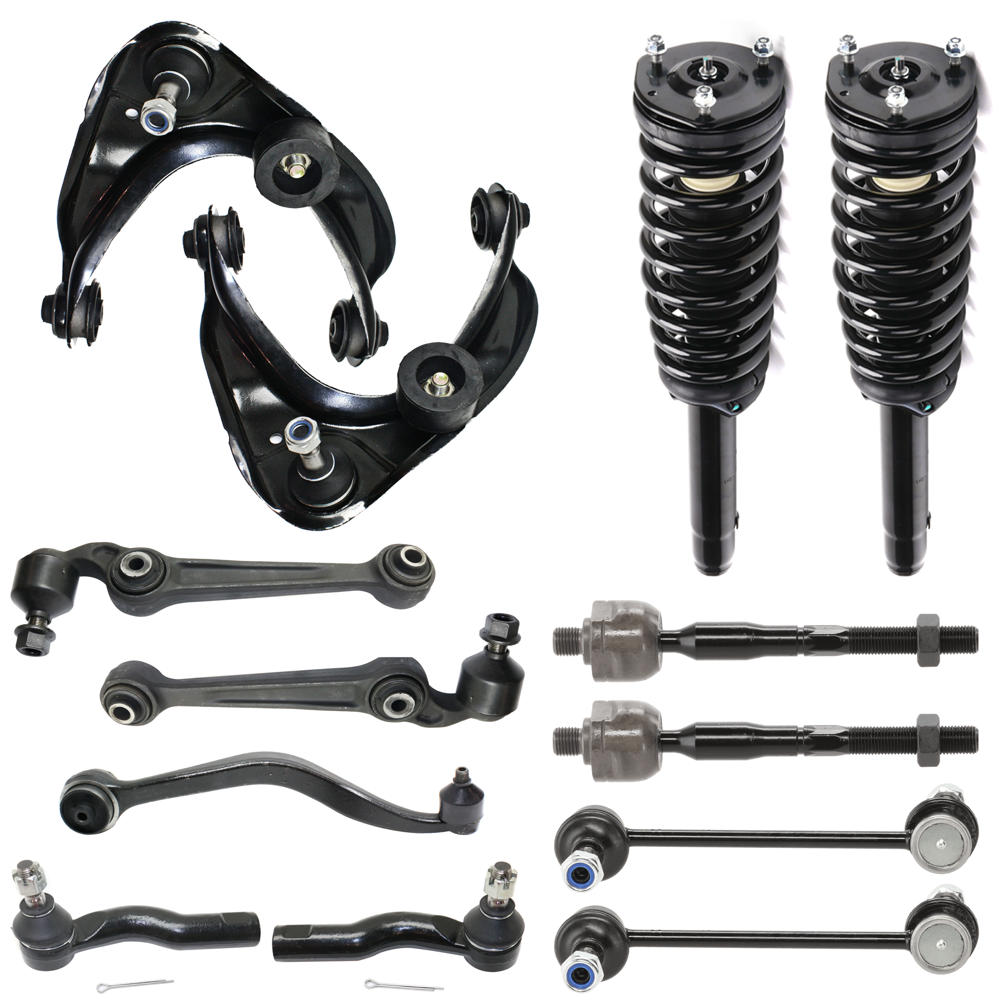 AM FUSION 10-12 MILAN 10-11 FRONT CONTROL ARM KIT RH AND LH Upper and Lower Frontward and Rearward 14 pc kit with Shock Absorber and Strut Assembly Sway Bar Links and Tie Rod Ends SKU KIT 030321-02-83 OEM BE5Z3078B BE5Z3079A GR1A34J50