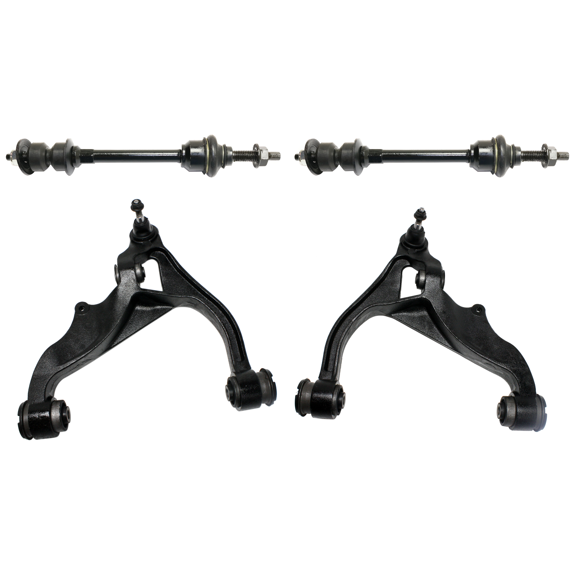 AM RAM FULL SIZE PICKUP 06-22 FRONT CONTROL ARM KIT RH AND LH Lower 4 pc kit w Sway Bar Links SKU KIT 030321-03-155 OEM 55366438AE 55366438AG 55366438