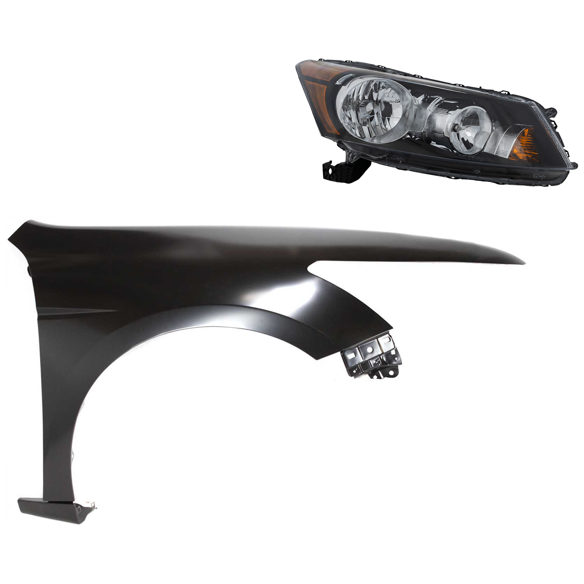 AM ACCORD 11-12 HEAD LAMP RH Assembly Halogen 2 pc Kit with Fender SKU KIT 030323-10004 Partslink HO1241173C HO2503130C OEM 33100TA0A01-60210TA0A91ZZ