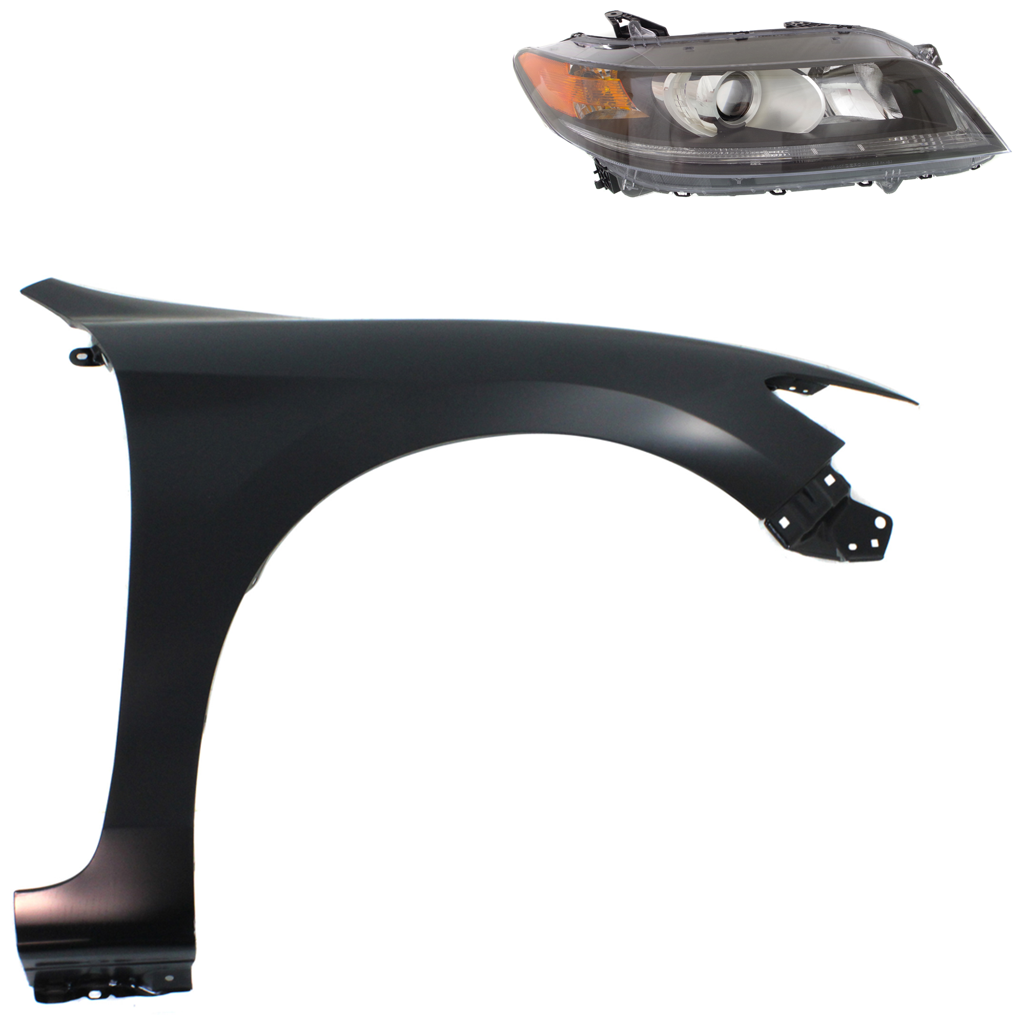 AM ACCORD 13-15 HEAD LAMP RH Assembly Halogen 2 pc Kit with Fender SKU KIT 030323-21304 Partslink HO1241186C HO2503157C OEM 33100T3LA11-60211T3LA90ZZ