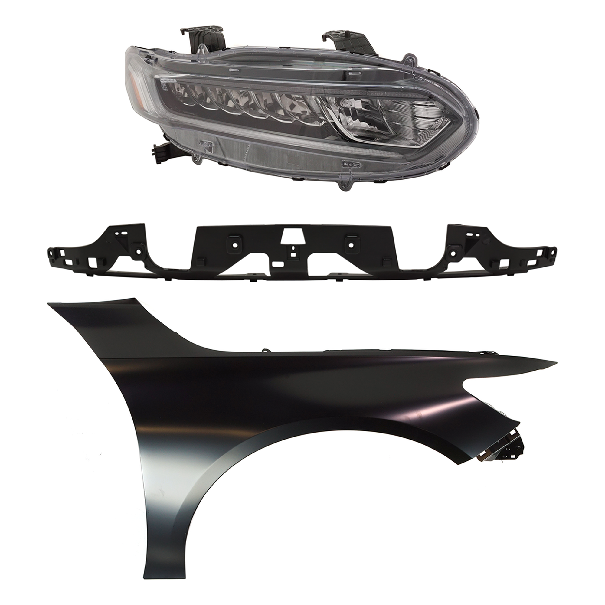 AM ACCORD 18-20 HEAD LAMP RH Halogen Assembly 3 pc Kit with Fender and Grille Assembly SKU KIT 030323-27601 Partslink HO2503187 HO1241196 HO1200238 OEM 33100TVAA01-60210TVAA00ZZ 7111