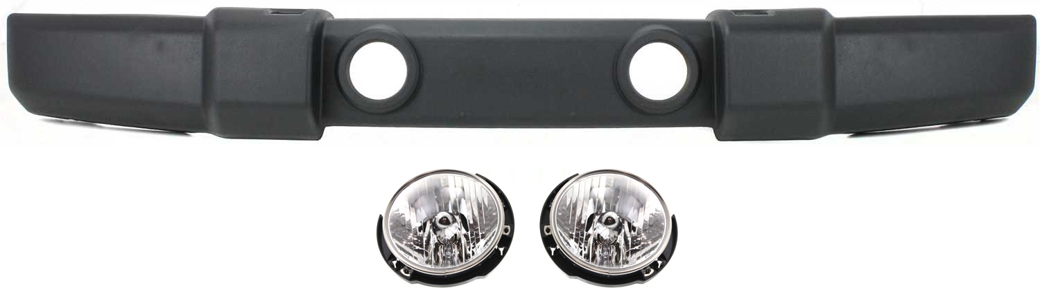 AM WRANGLER 07-17 FRONT BUMPER COVER 3 pc Kit with Headlights SKU KIT 030418-127 Partslink CH1000900 CH2502174 CH2503175 OEM 1FN67RXFAA 55078149AD 55078148