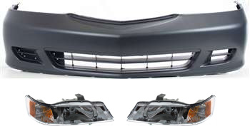 AM ODYSSEY 99-04 HEAD LAMP RH AND LH Lens and Housing Halogen 3 pc Kit with Bumper Cover SKU KIT 030418-90 Partslink HO2503114 HO2502114 HO1000183 OEM 33101S0XA01-33151S0XA01-04711S